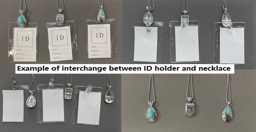 Filigree Cutout Metal ID Holder & Necklace - Image 4