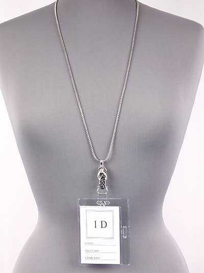 Crystal AB Flip Flop Filigree ID Holder & Necklace - Image 2