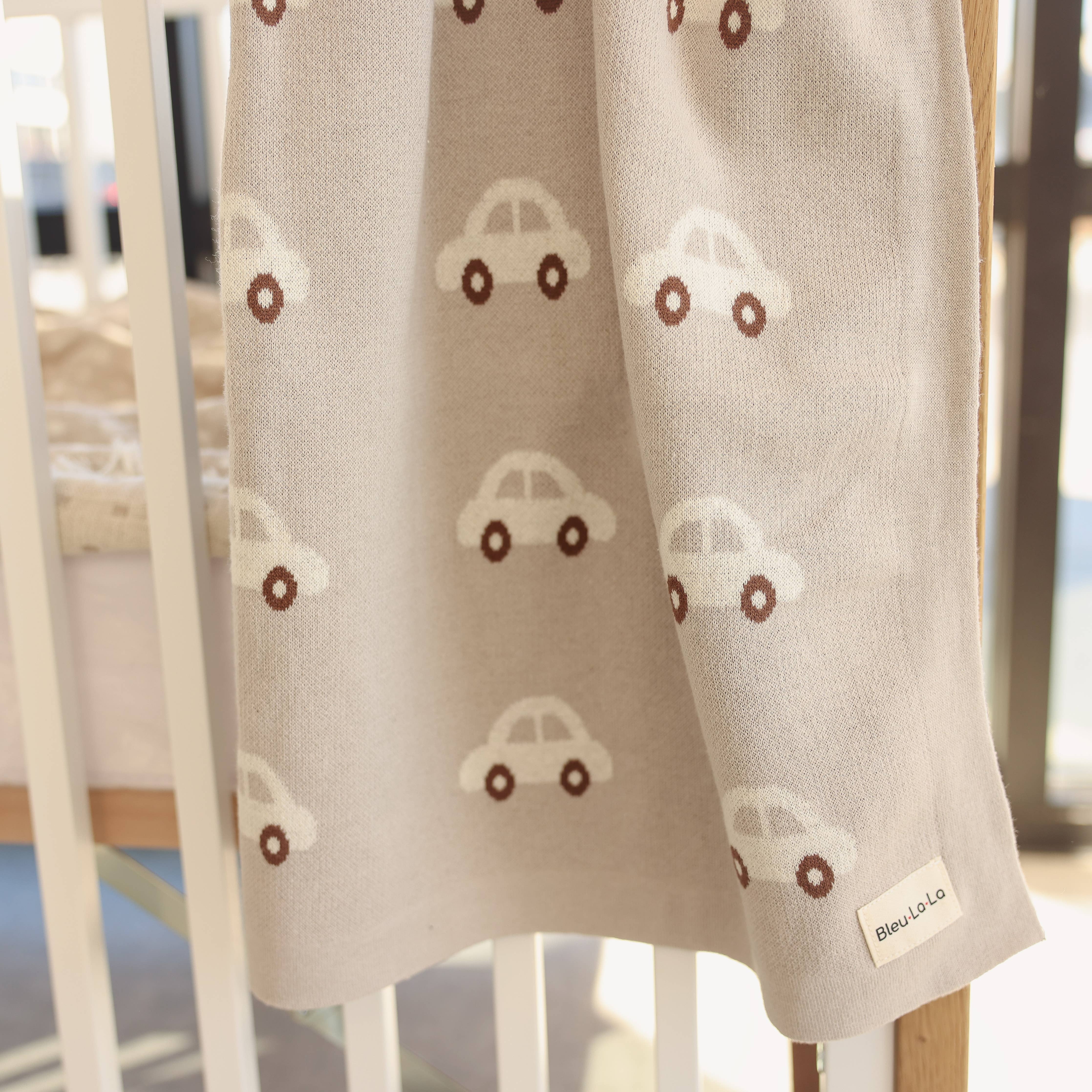 Receiving Swaddle Baby Blanket - Cars: Cream - Image 8