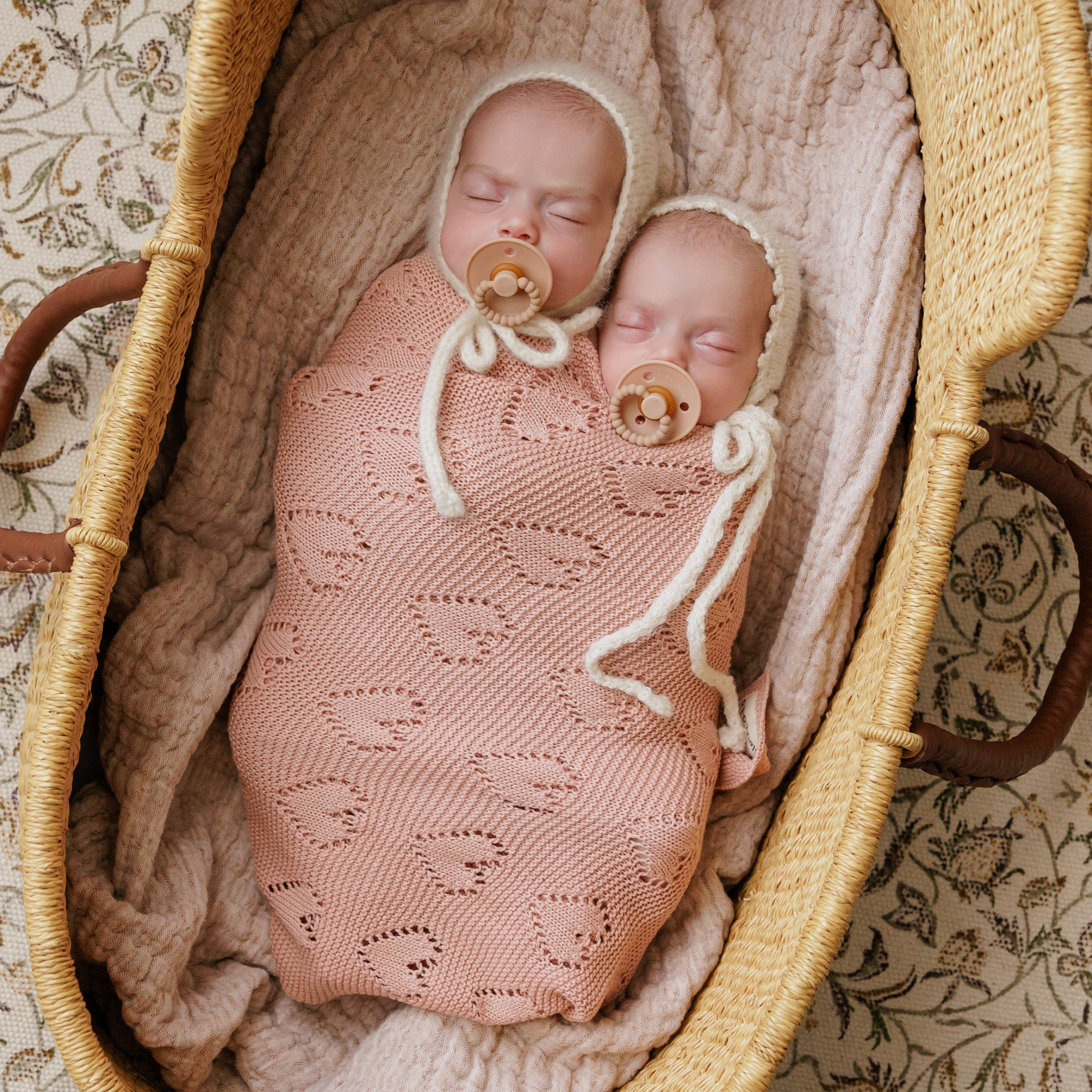 Receiving Swaddle Baby Blanket - Heart: Cream - Image 2
