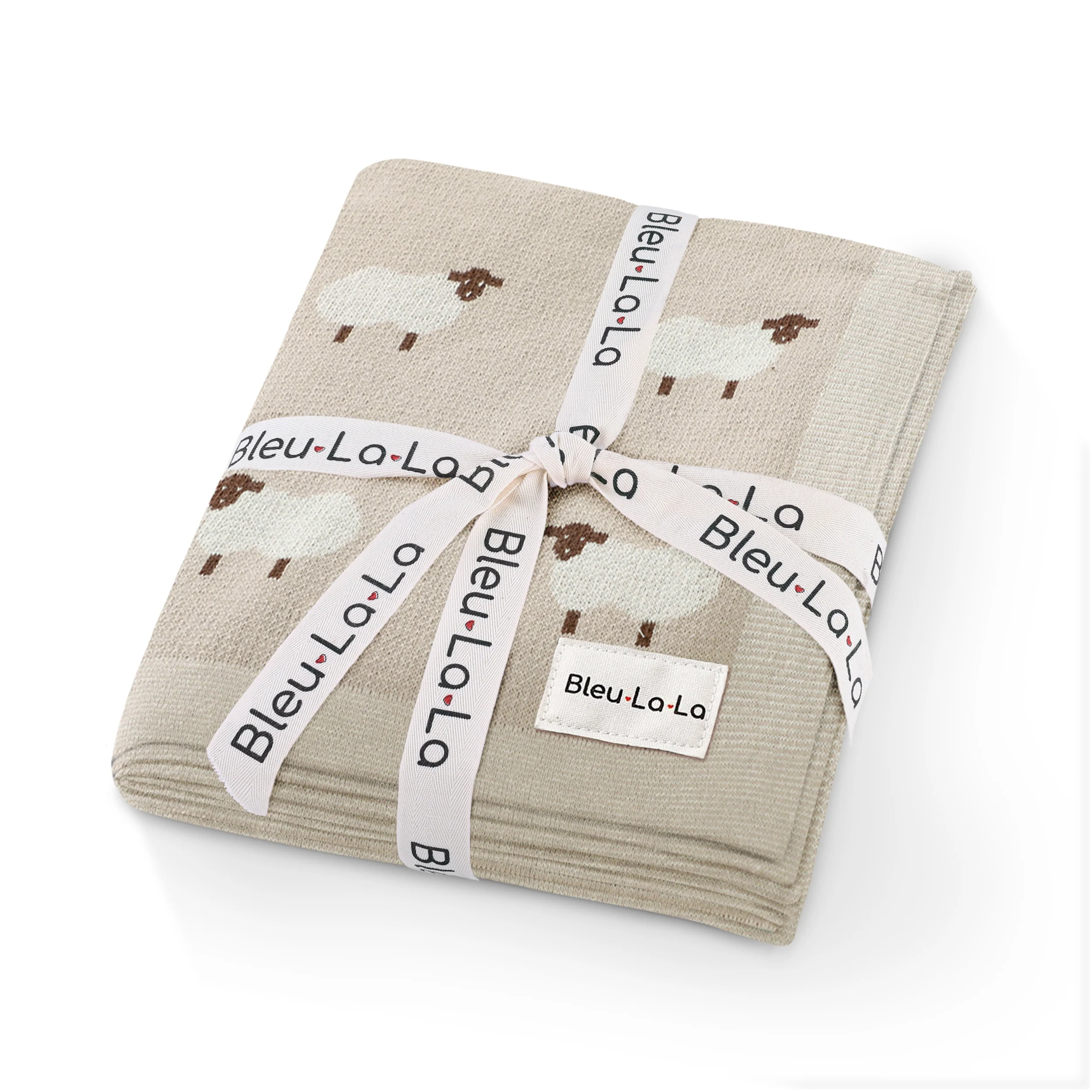 Receiving Swaddle Baby Blanket - Sheep: Taupe - Image 3