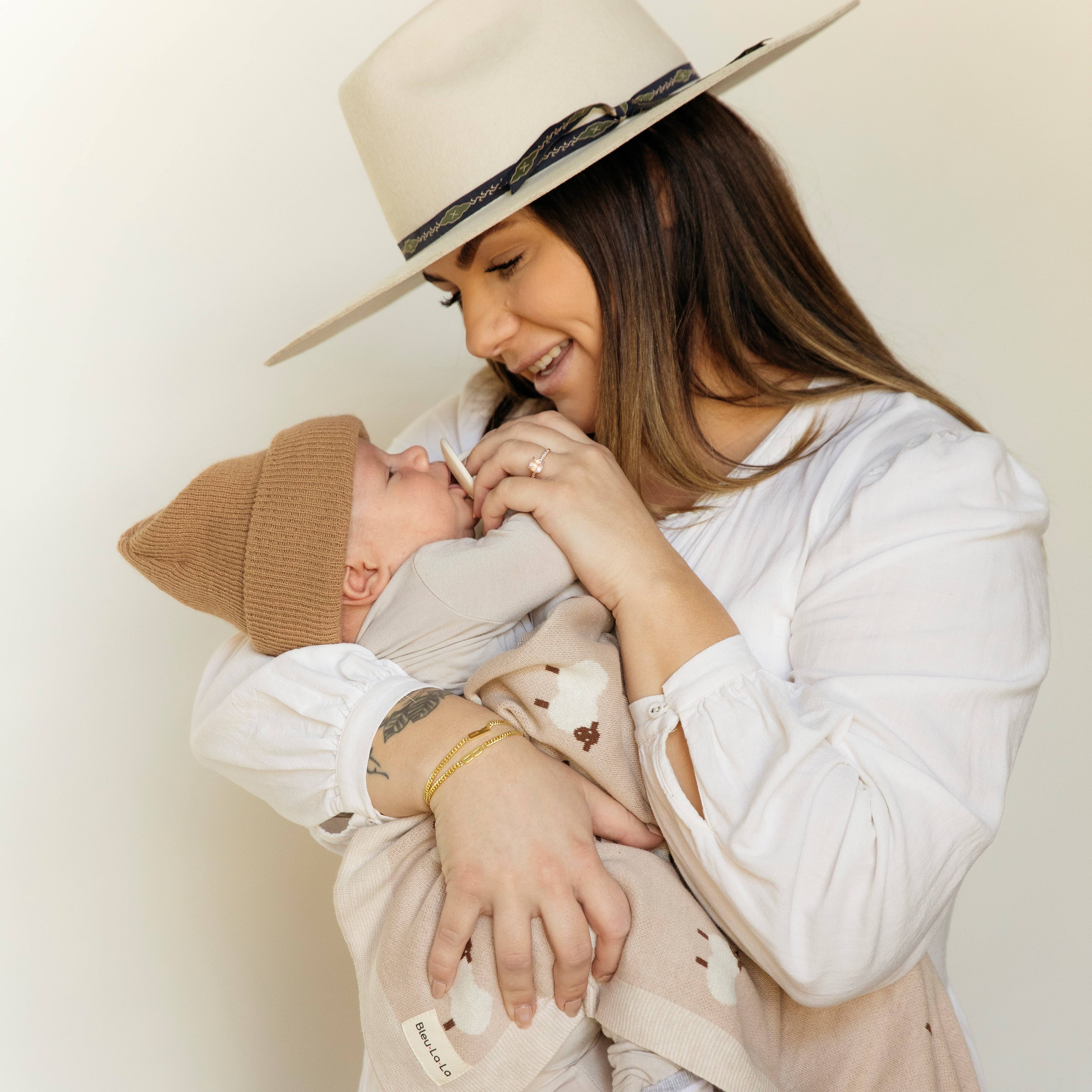Receiving Swaddle Baby Blanket - Sheep: Taupe - Image 5