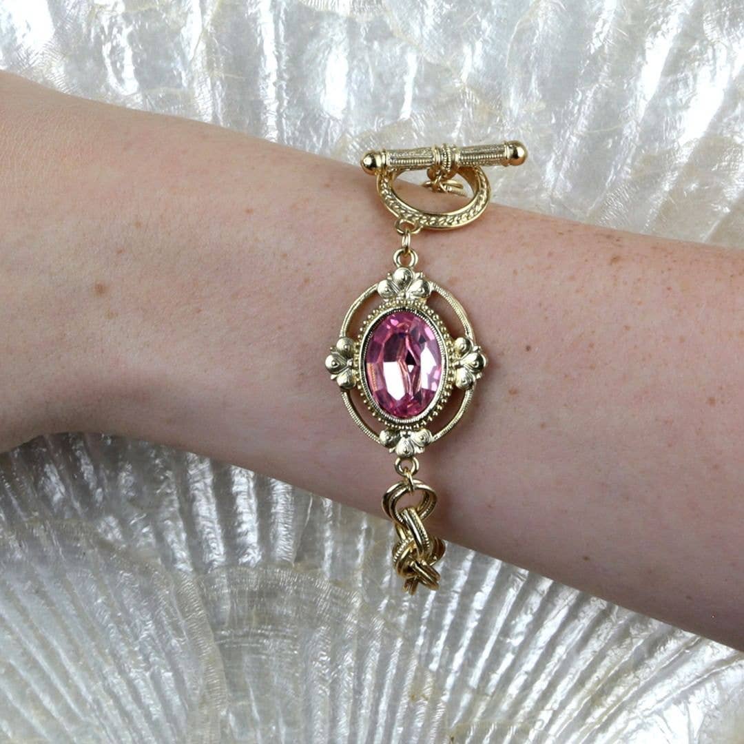 1928 Jewelry - 1928 Jewelry Oval Swarovski Element Toggle Bracelet - Image 3