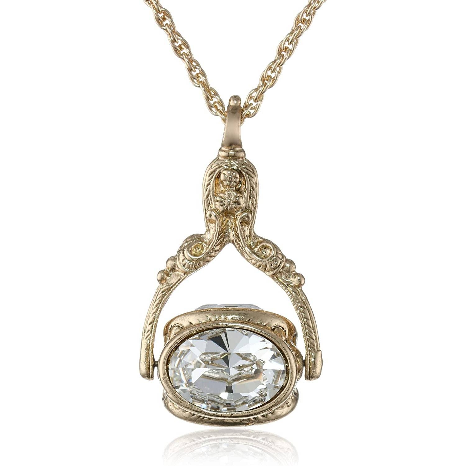 1928 Jewelry - 1928 Jewelry Vintage-Inspired Rotating 3 Sided Crystal