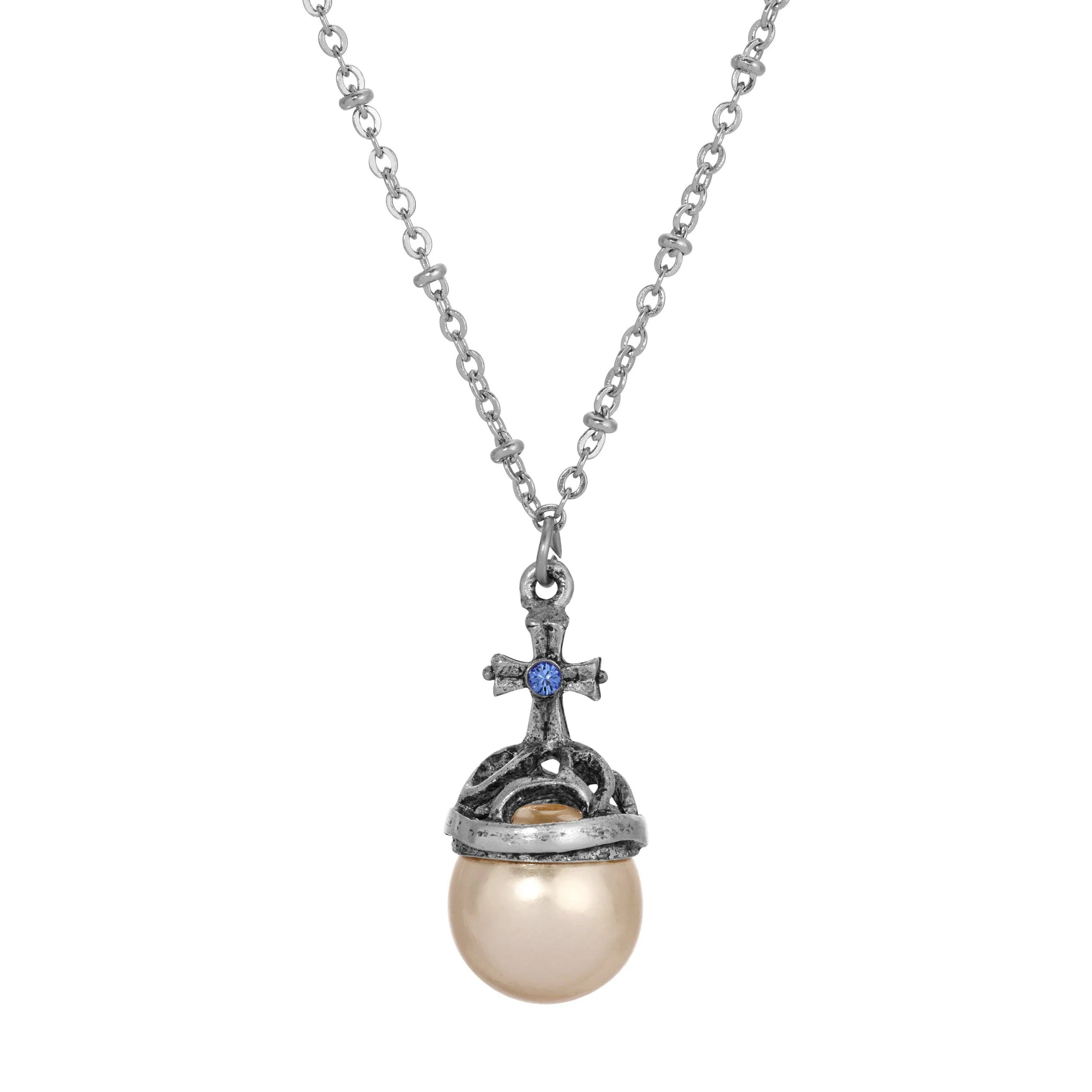 1928 Jewelry - Symbols Of Faith Globus Cruciger Inspired Pendant Necklace 16" - Image 4