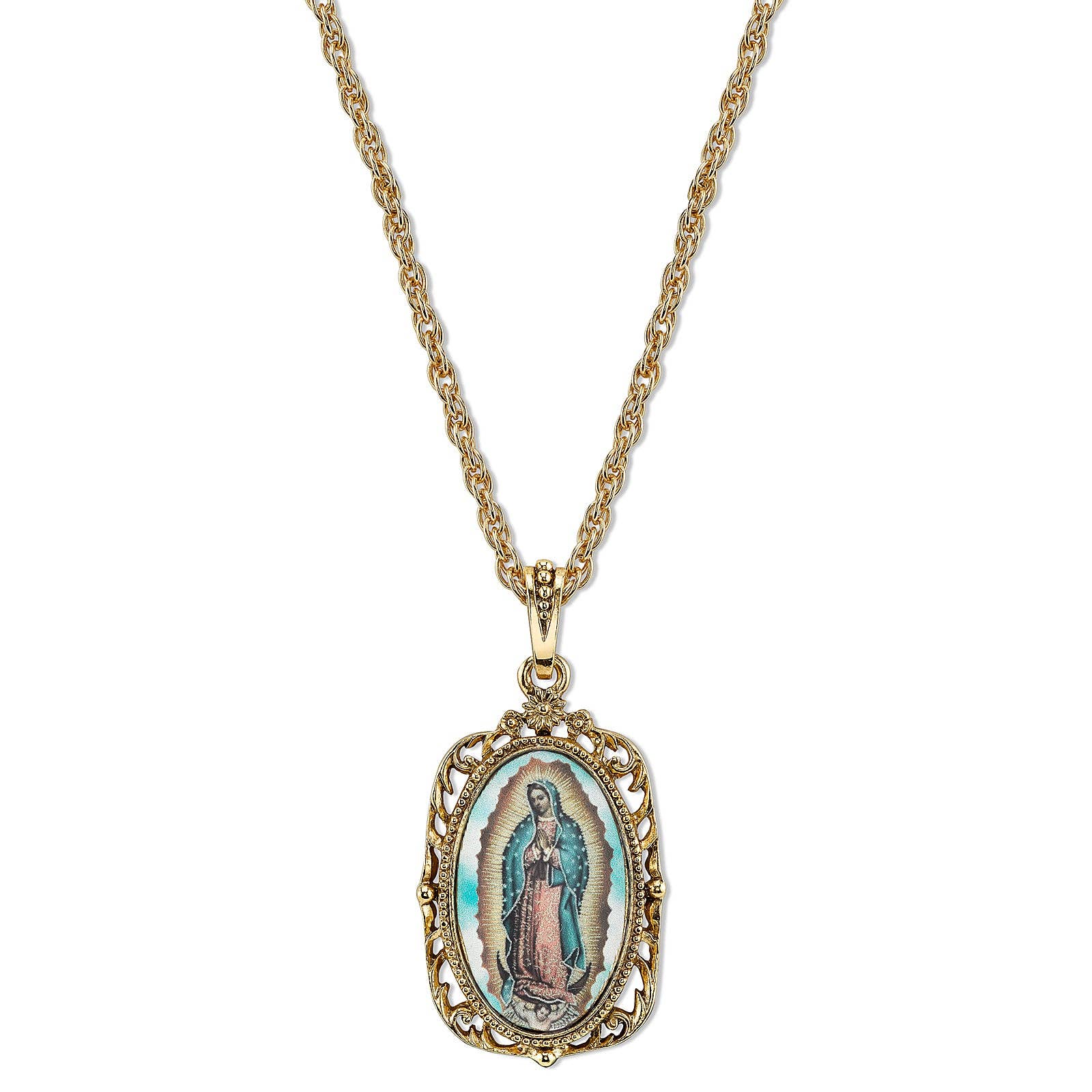 1928 Jewelry - Symbols Of Faith Lady Of Guadalupe Medallion Pendant Necklac