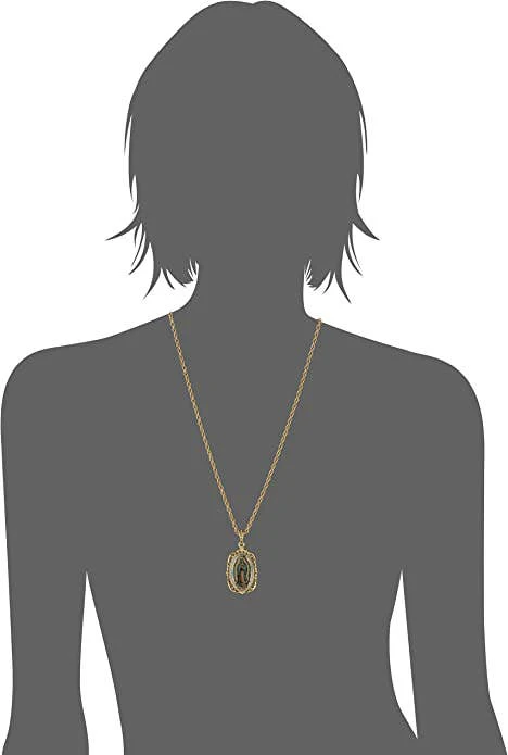 1928 Jewelry - Symbols Of Faith Lady Of Guadalupe Medallion Pendant Necklac - Image 2