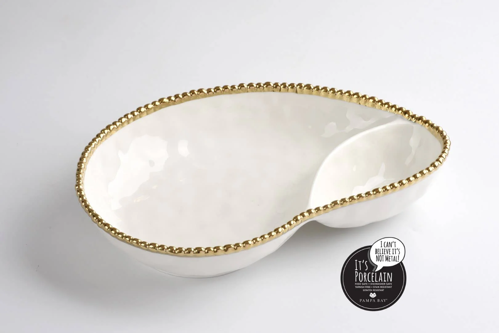 2 Section Serving Pc Gold Trim - Image 8