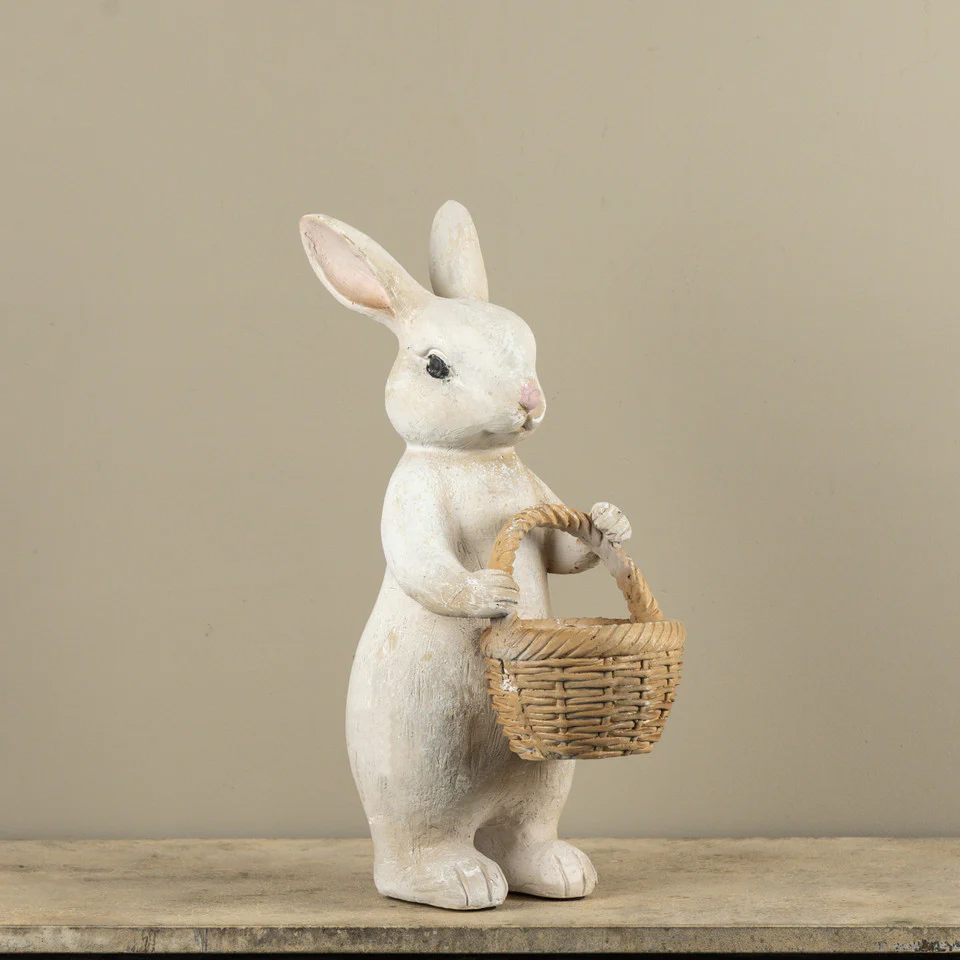 20.5" TEXTURED BUNNY W/ BASKET