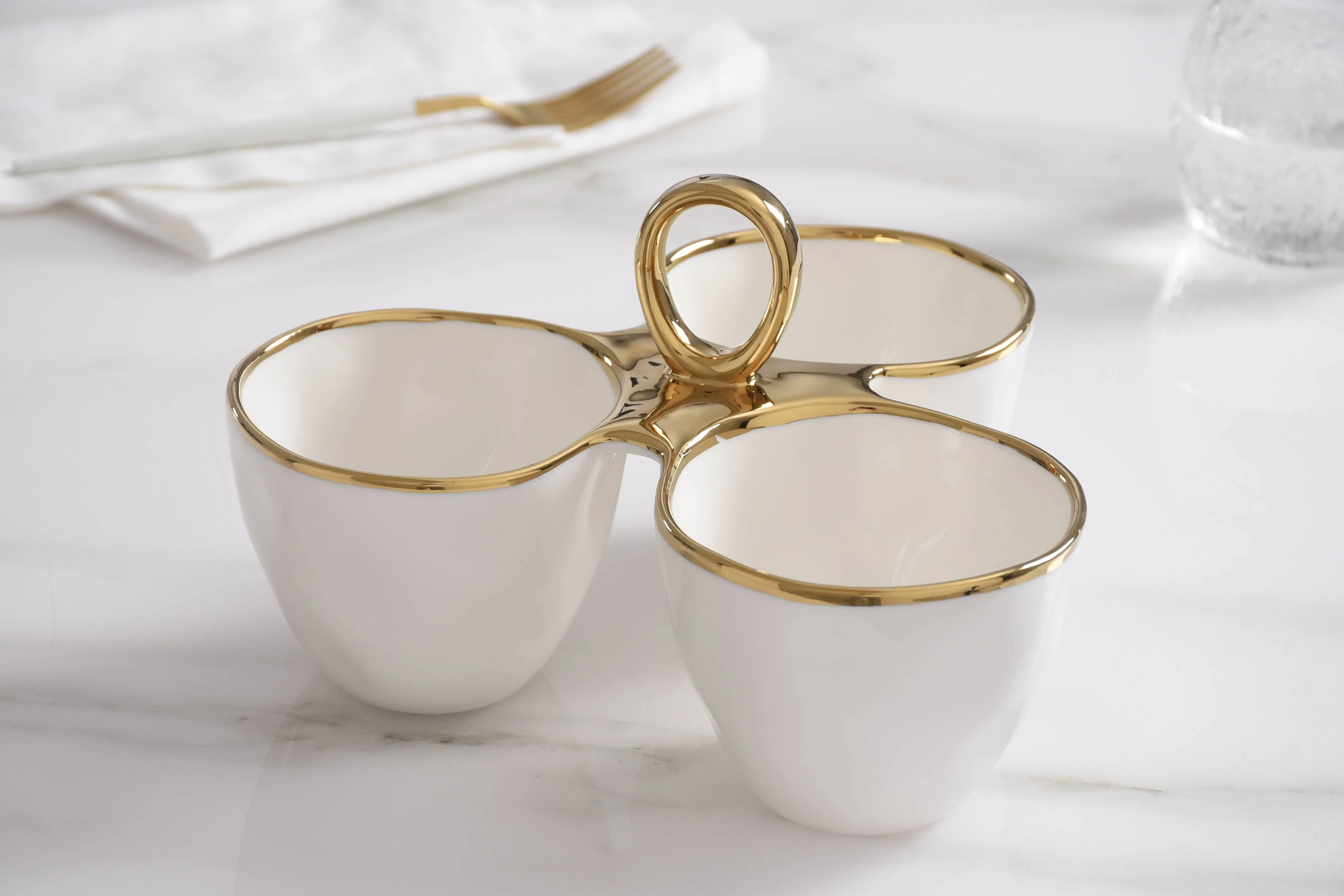 3 Part Server Set  Gold Rim - Image 3