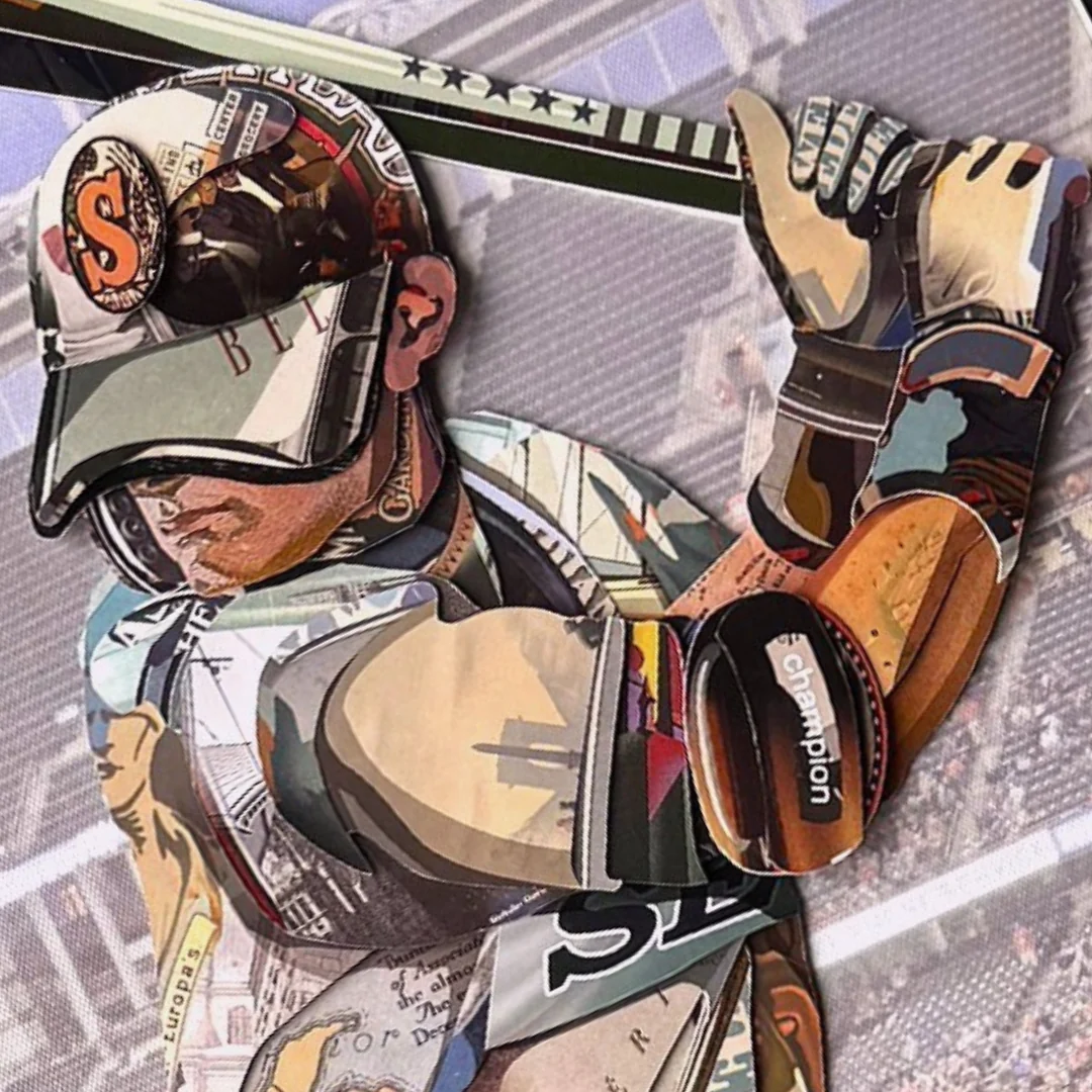 3D Collage Art | Baseball Player (36"x24") - Image 6