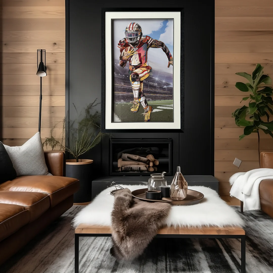 3D Collage Art | Football Player (36"x24") - Image 2