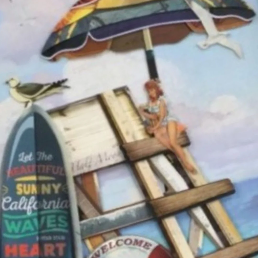 3D Collage Art | Lifeguard Tower (36"x29") - Image 6