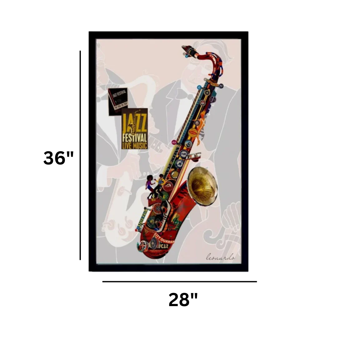 3D Collage Art | Saxophone - All That Jazz (36"x28") - Image 3