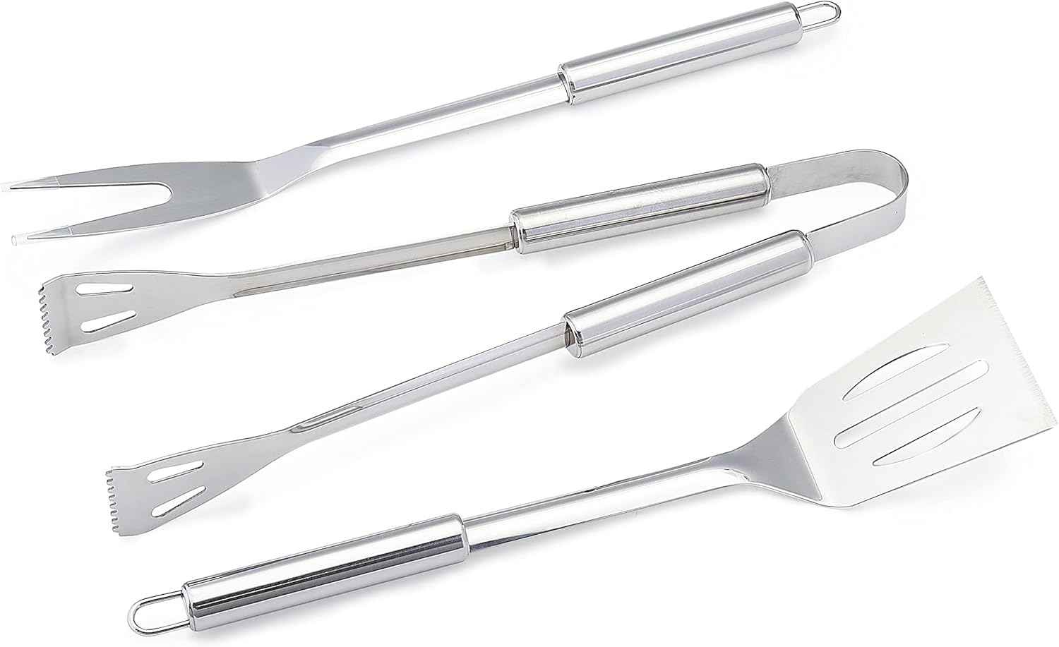 4-Piece Stainless Steel BBQ Grilling Tool Set with Carry Bag - Image 2