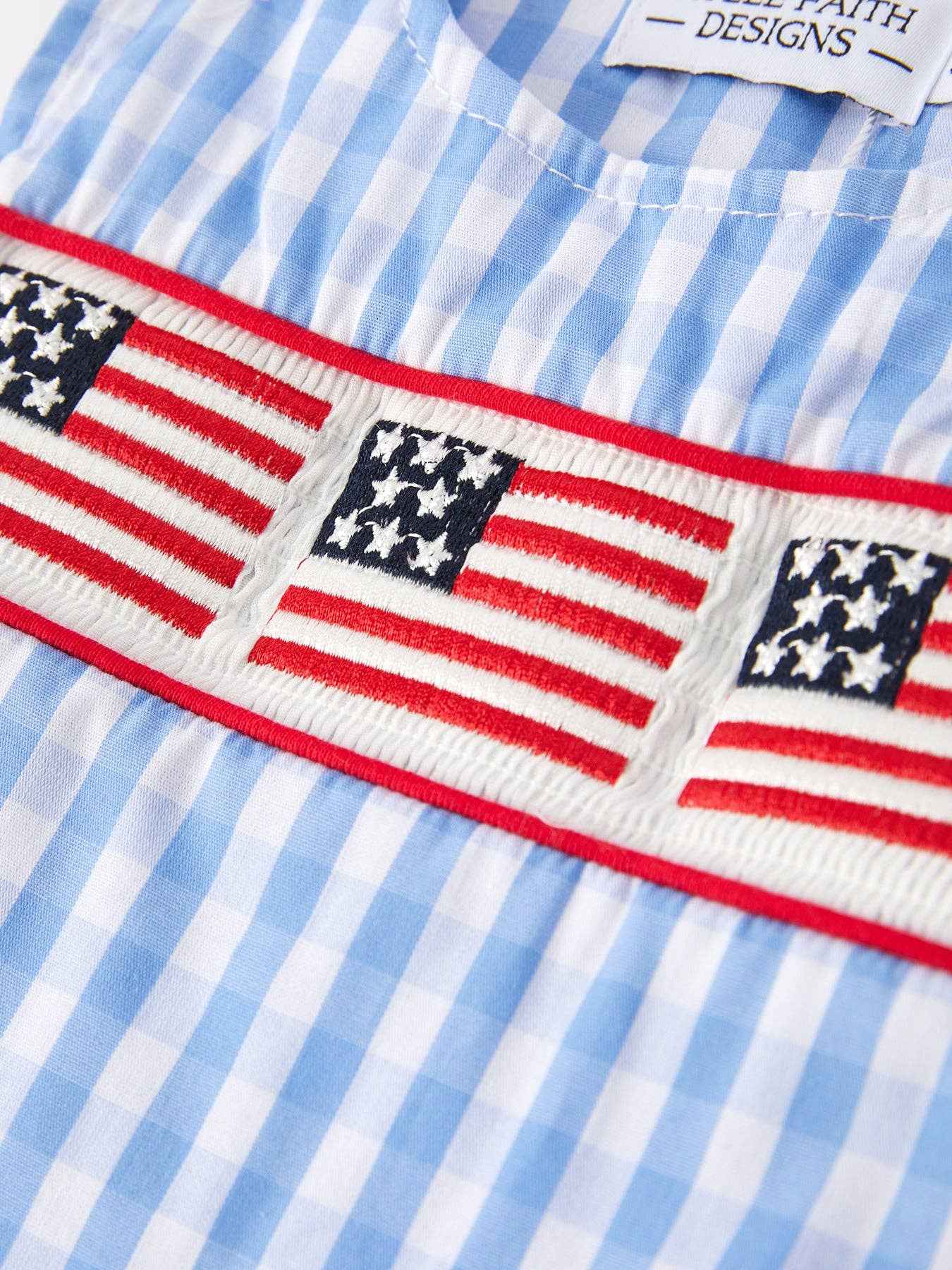 4th of July Flag Smocking Boys Romper - Image 11
