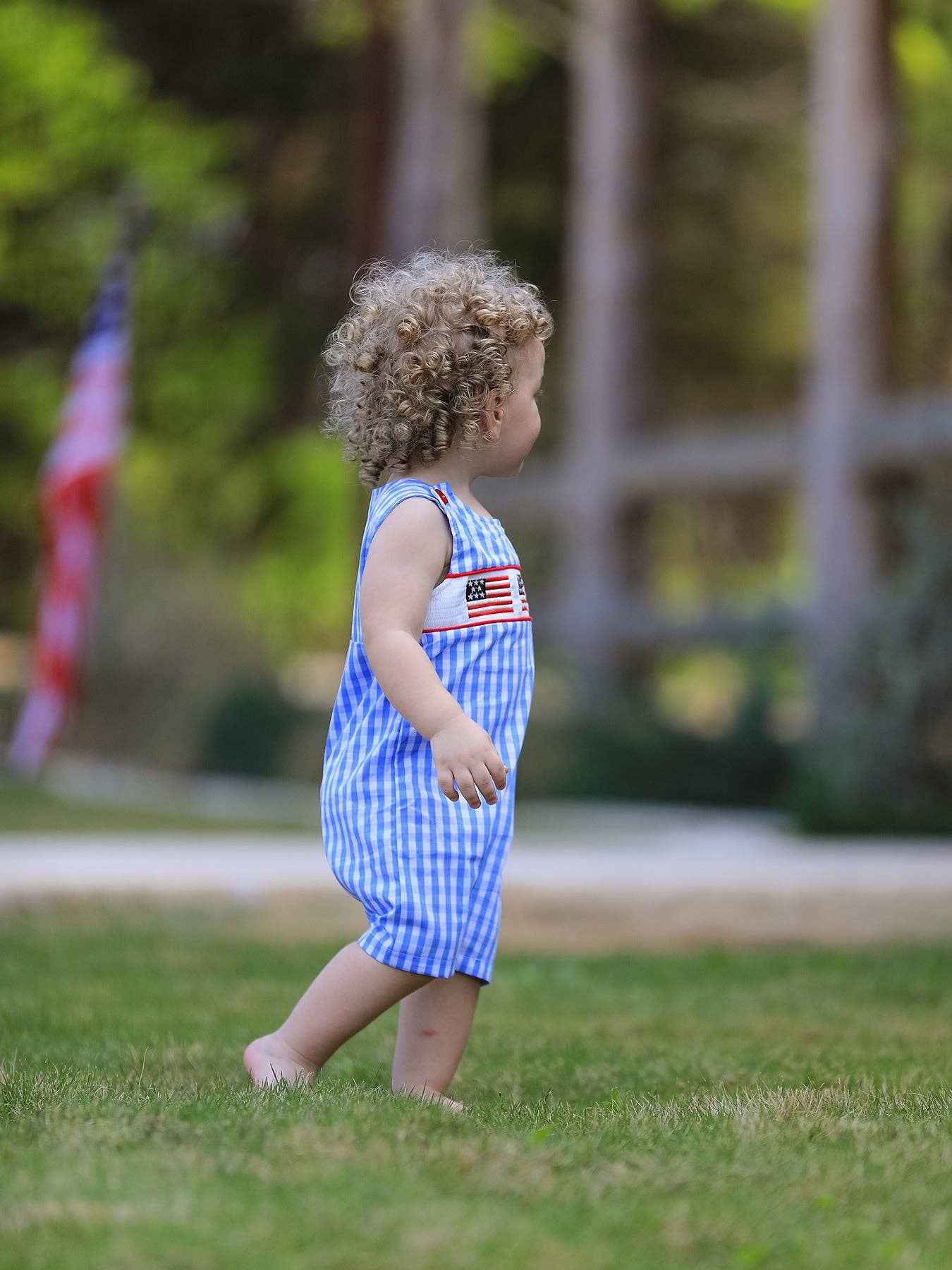 4th of July Flag Smocking Boys Romper - Image 3