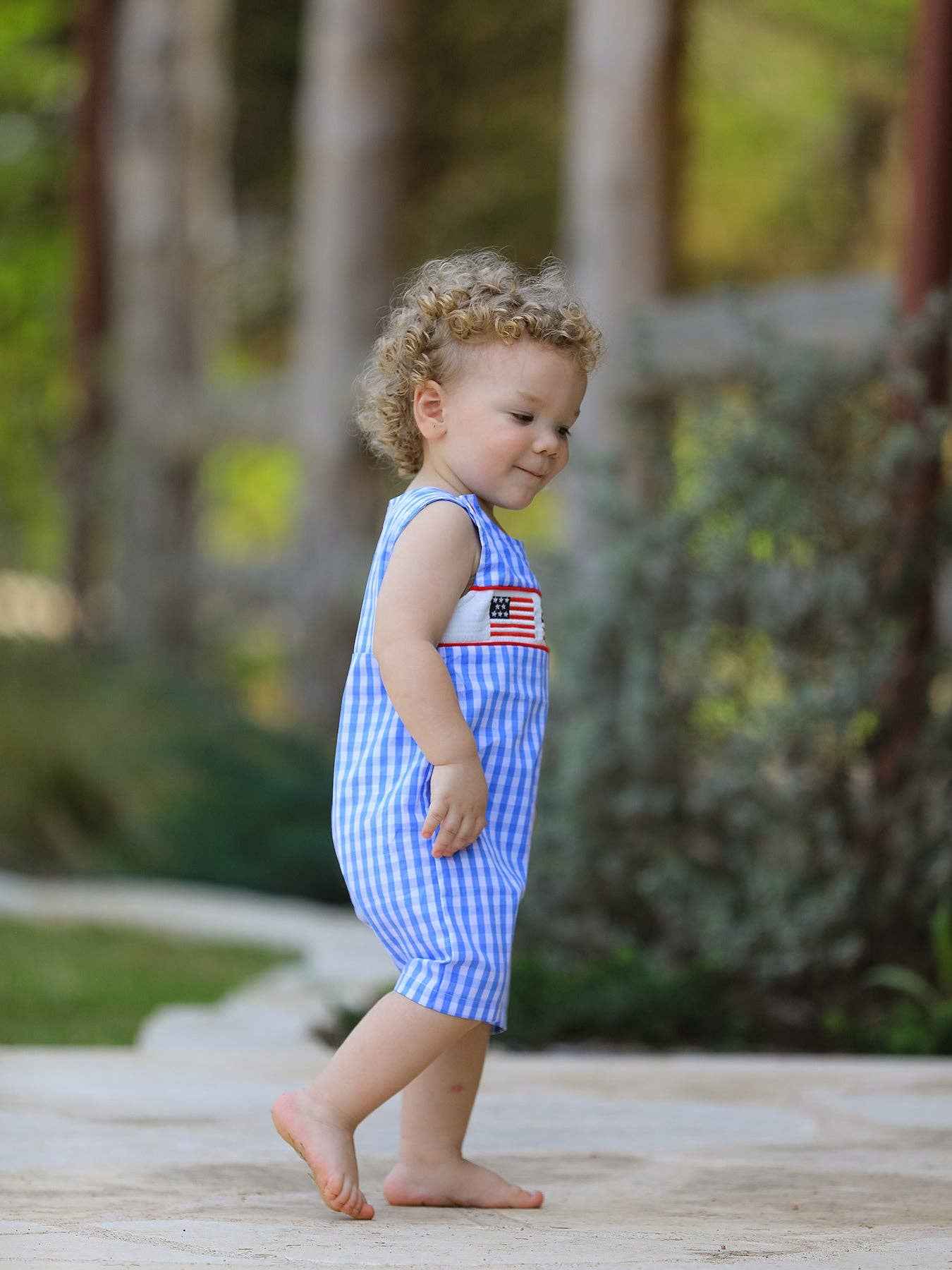 4th of July Flag Smocking Boys Romper - Image 4
