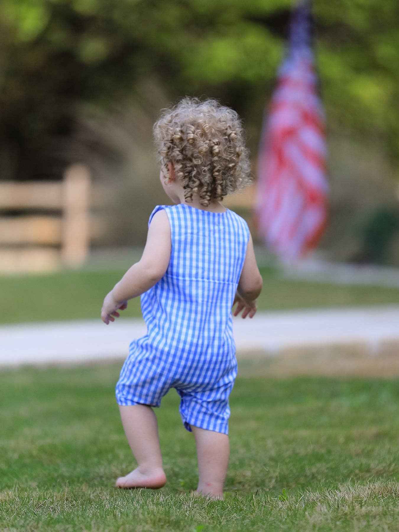 4th of July Flag Smocking Boys Romper - Image 7