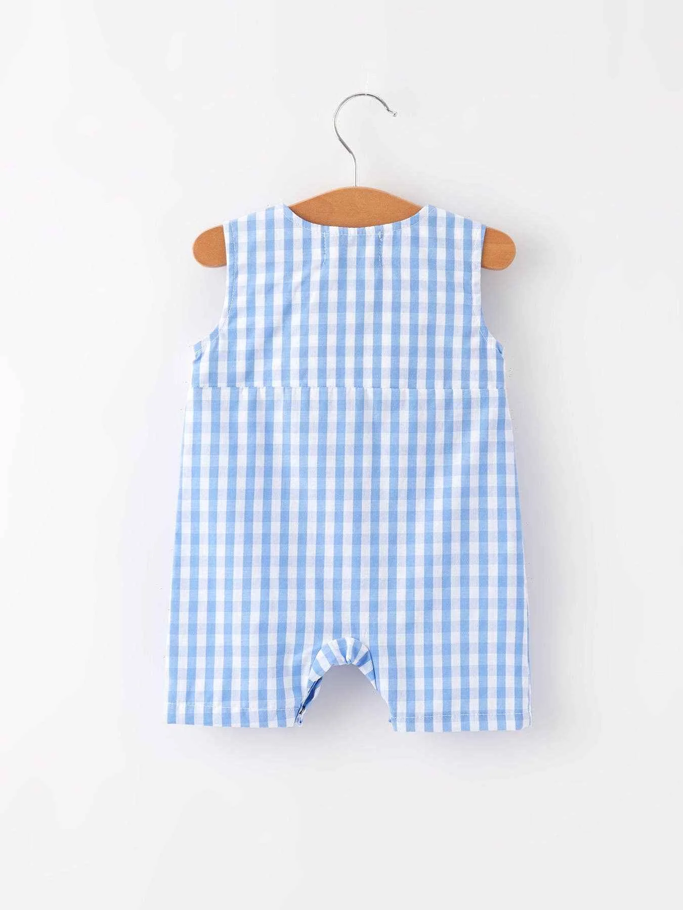 4th of July Flag Smocking Boys Romper - Image 9