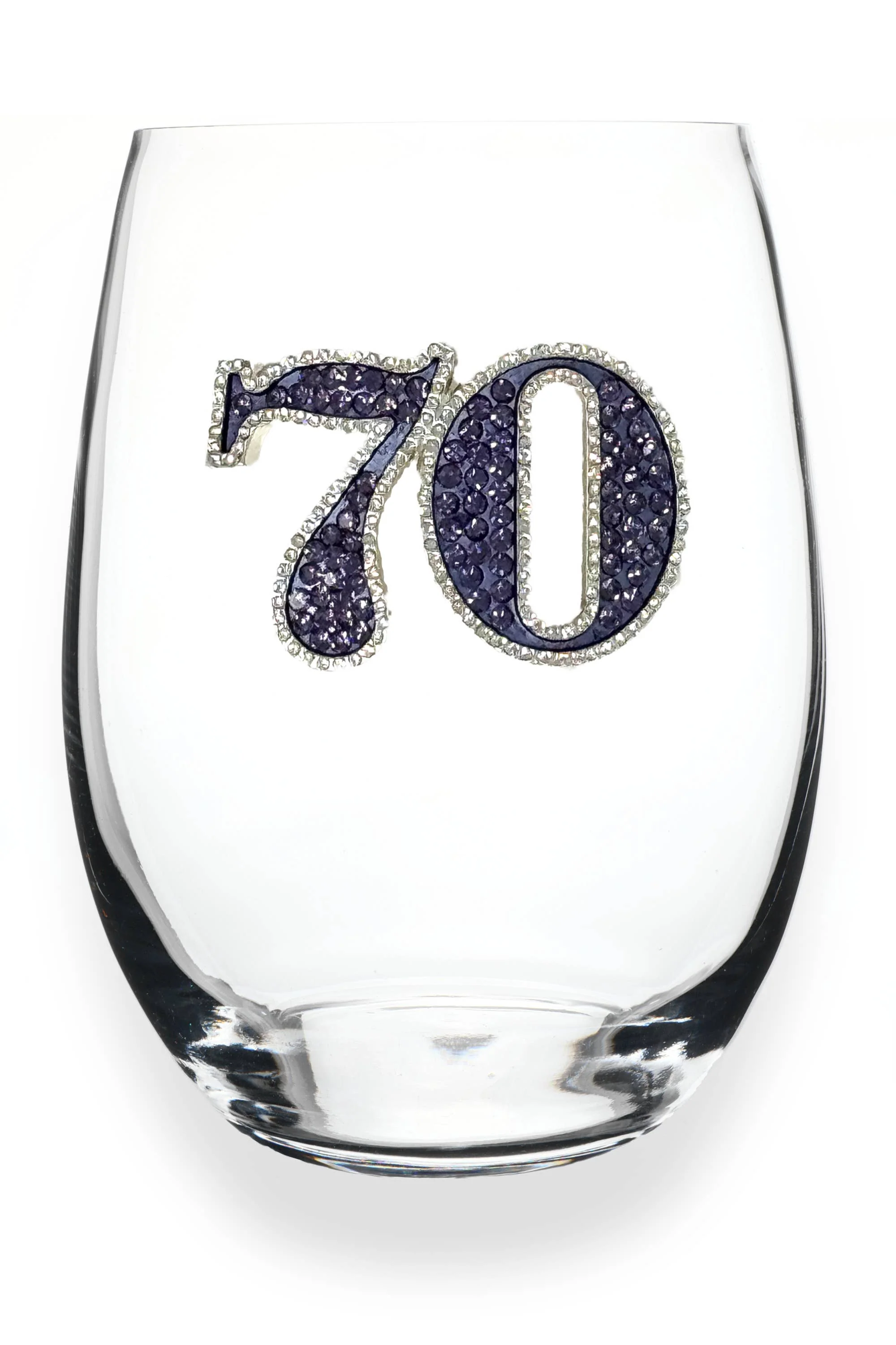 70th Birthday Stemless Wine Glass - Image 3