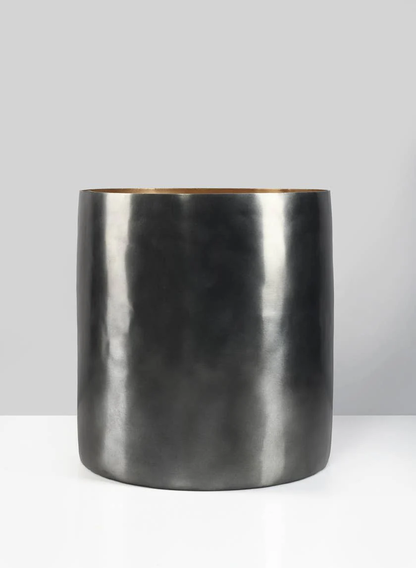 8 1/2in Nairobi Large Black Nickel Vase