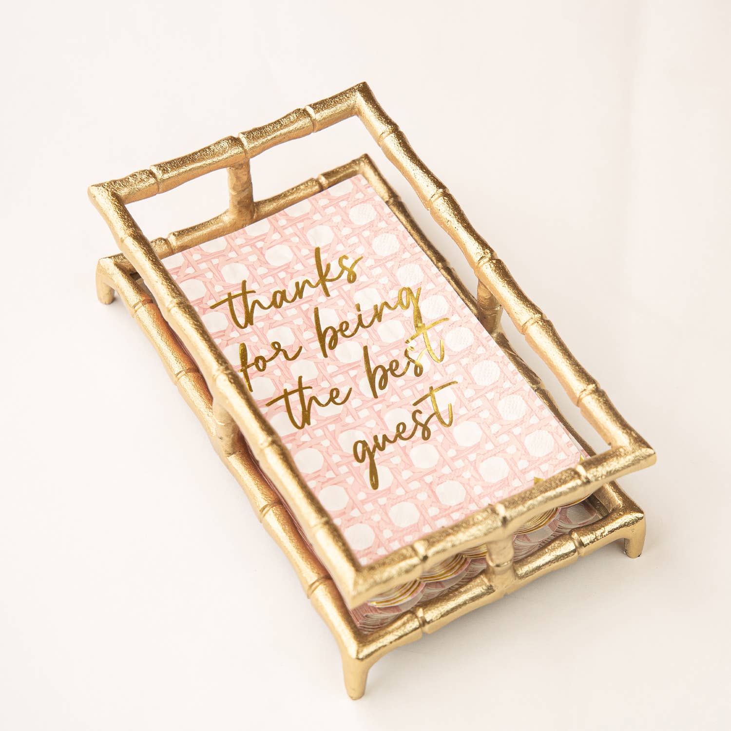 8 Oak Lane - Gold Bamboo Guest Towel Tray - Image 3