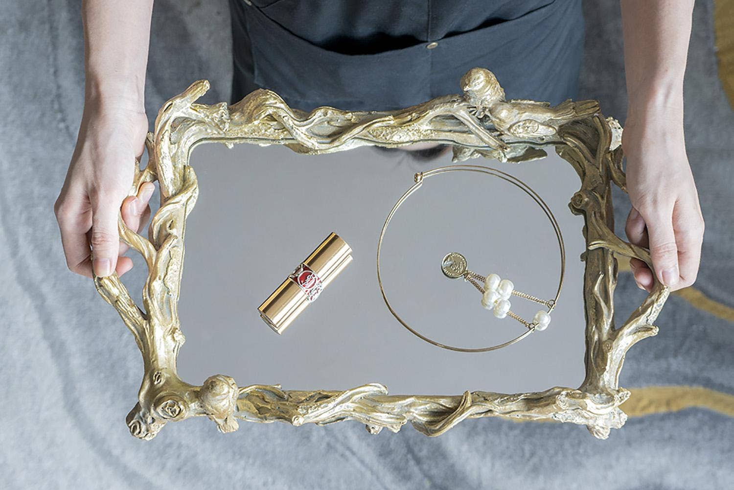 Gold Bird Mirrored Tray - Image 6
