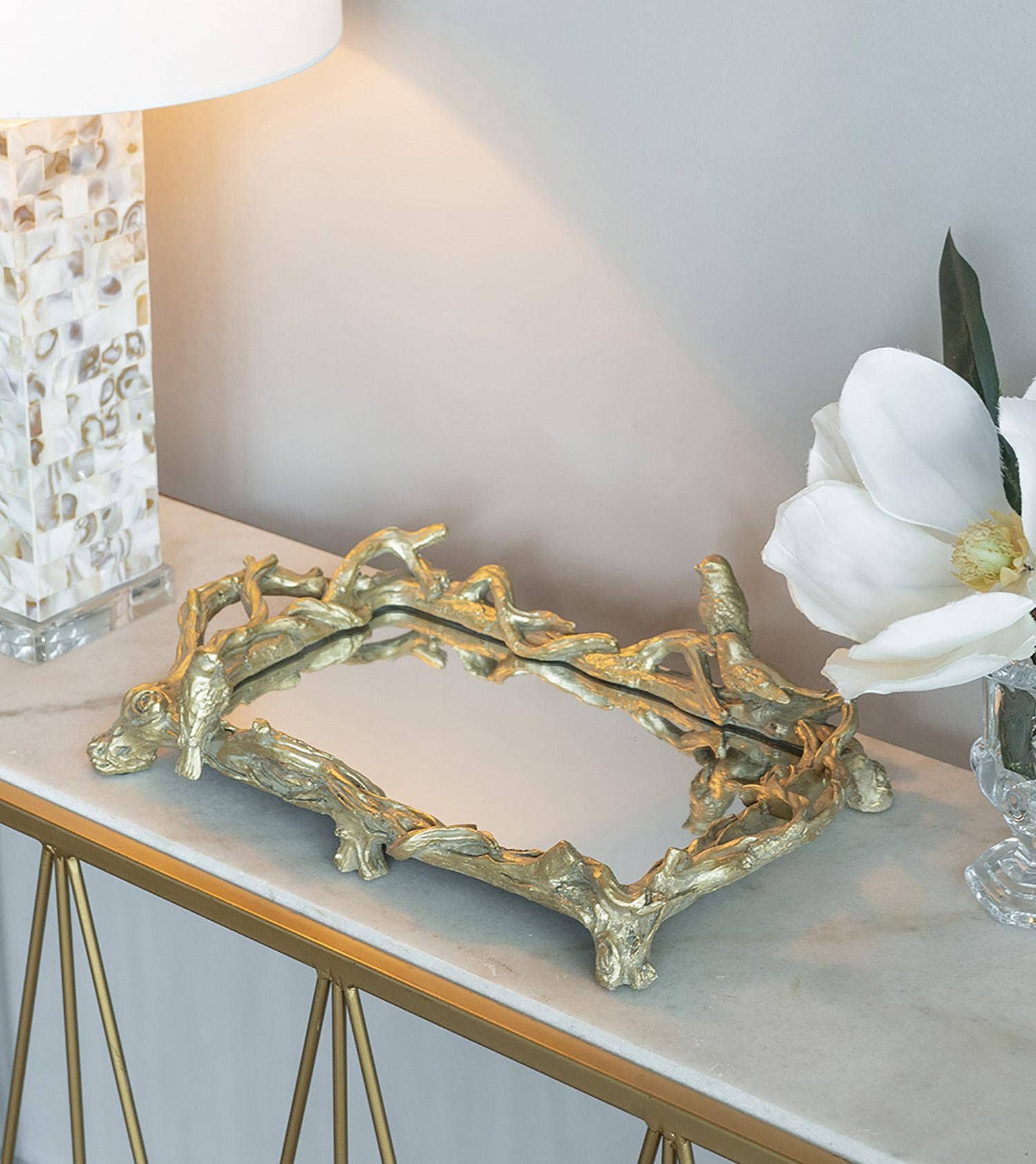 Gold Bird Mirrored Tray - Image 8