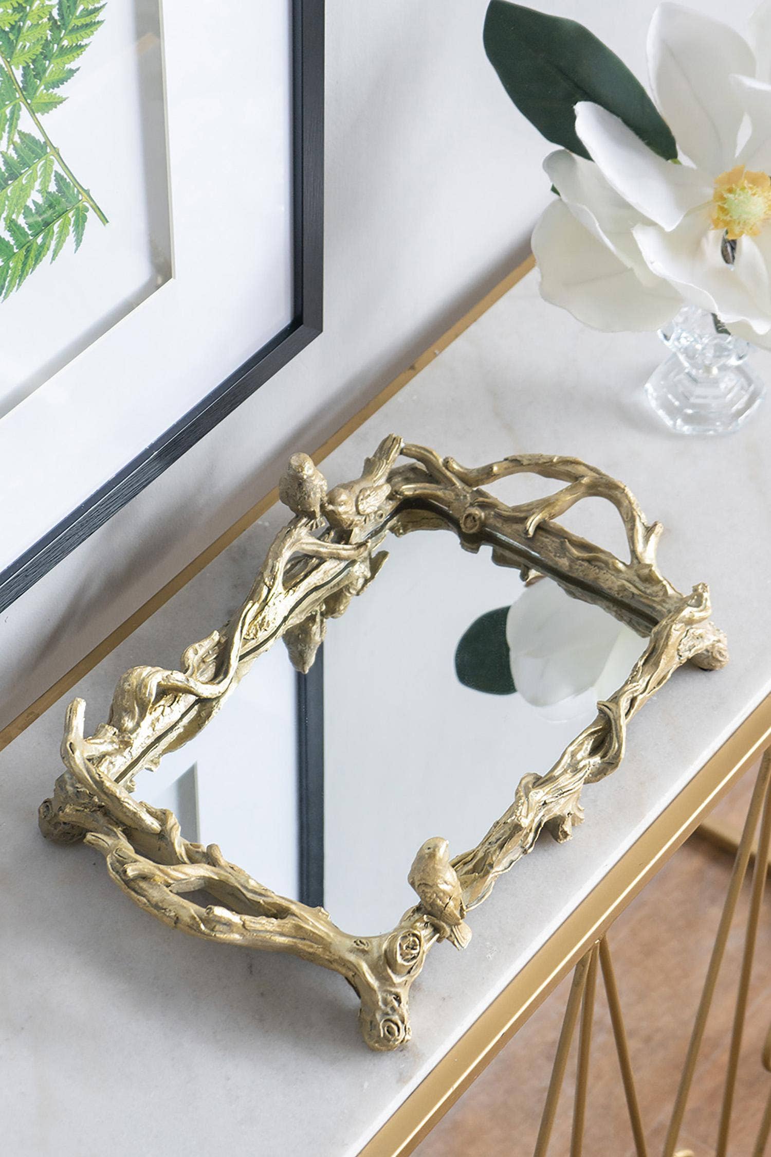 Gold Bird Mirrored Tray - Image 9