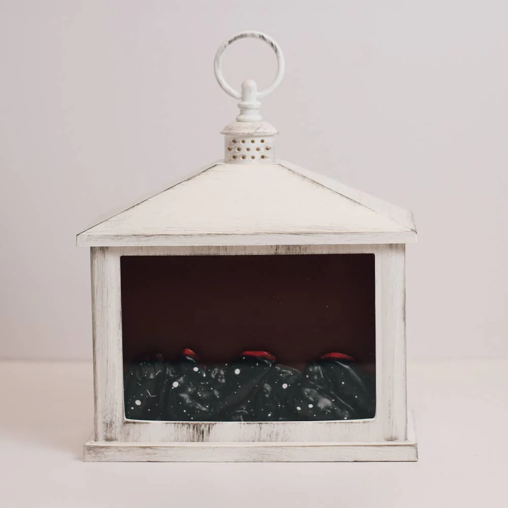 A Cheerful Giver - White Traditional Fireplace Lantern - Image 4