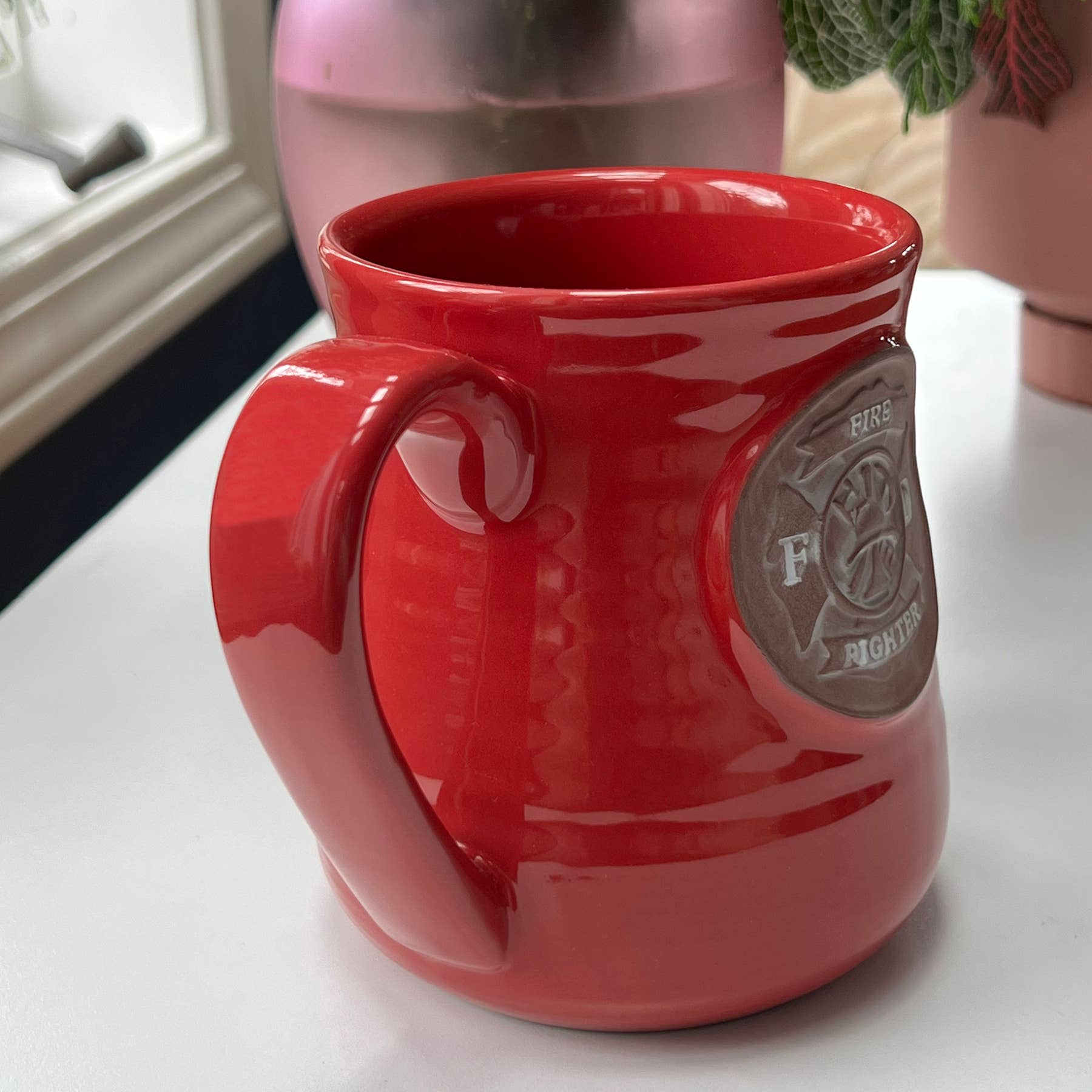 Firefighter Pottery Mug - Image 3