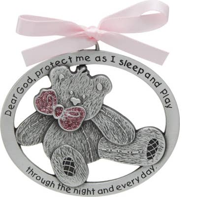 Pink Teddy Bear Crib Medal - Image 3