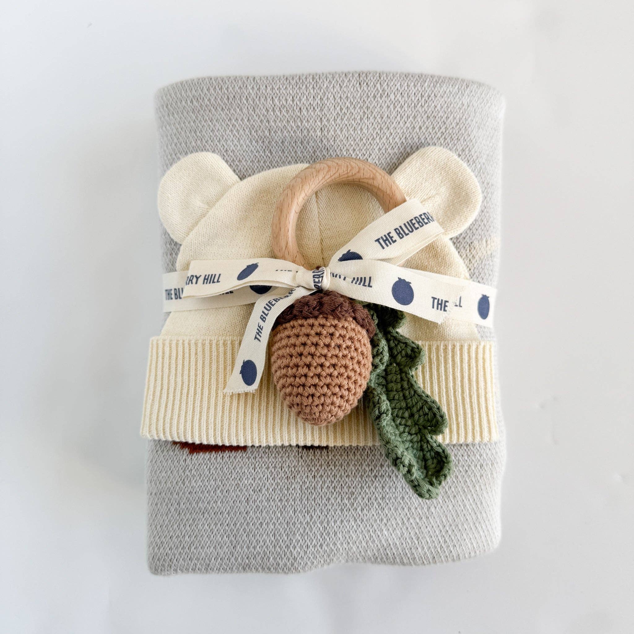 ABC Blanket Hat Teether Gift Set- Newborn Fox Acorn - Image 3