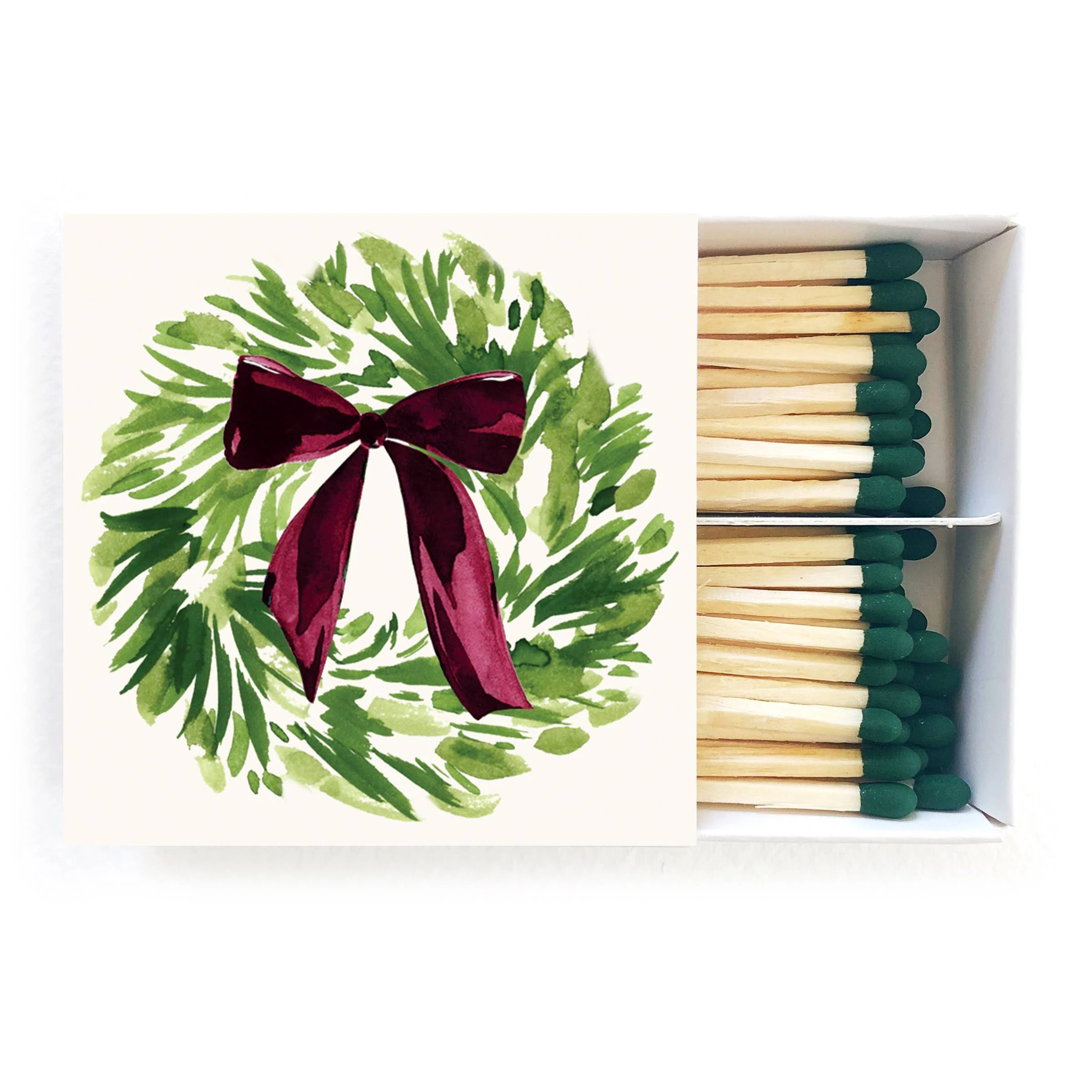 Wreath Holiday Matches | Holiday Candle Decor