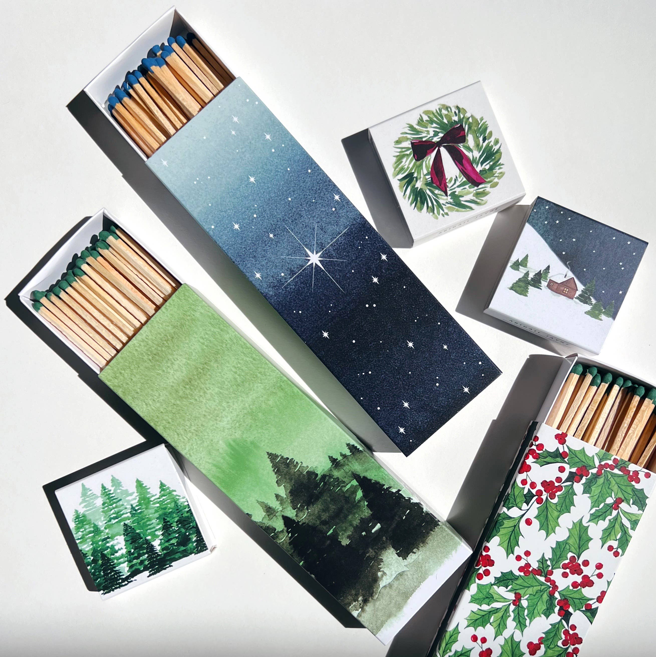 Wreath Holiday Matches | Holiday Candle Decor - Image 2
