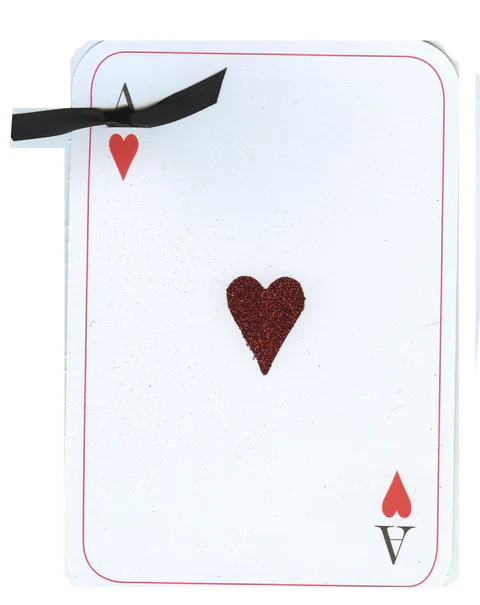 Ace of Hearts with glitter Greeting Cards