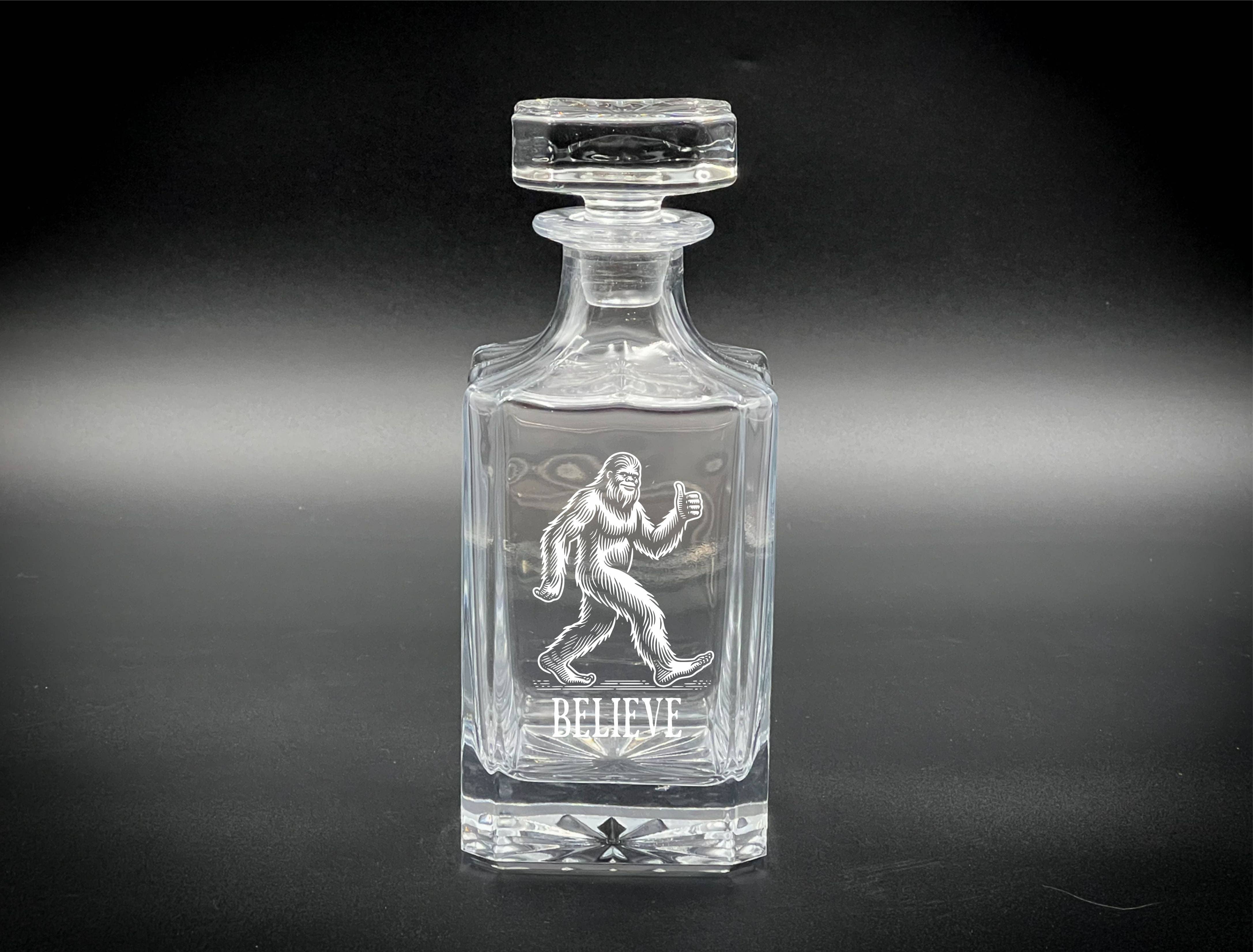 Adirondack Etching LLC - Bigfoot Believe - etched 750ml Whiskey Decanter
