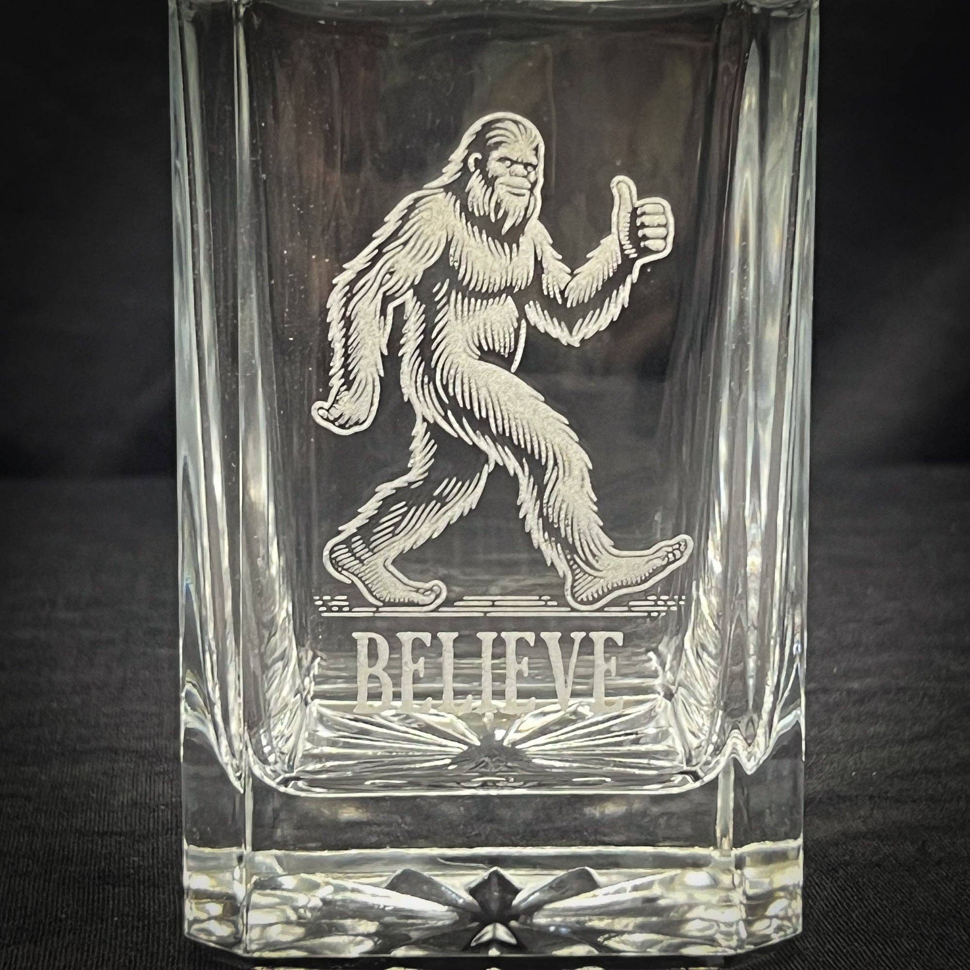 Adirondack Etching LLC - Bigfoot Believe - etched 750ml Whiskey Decanter - Image 2