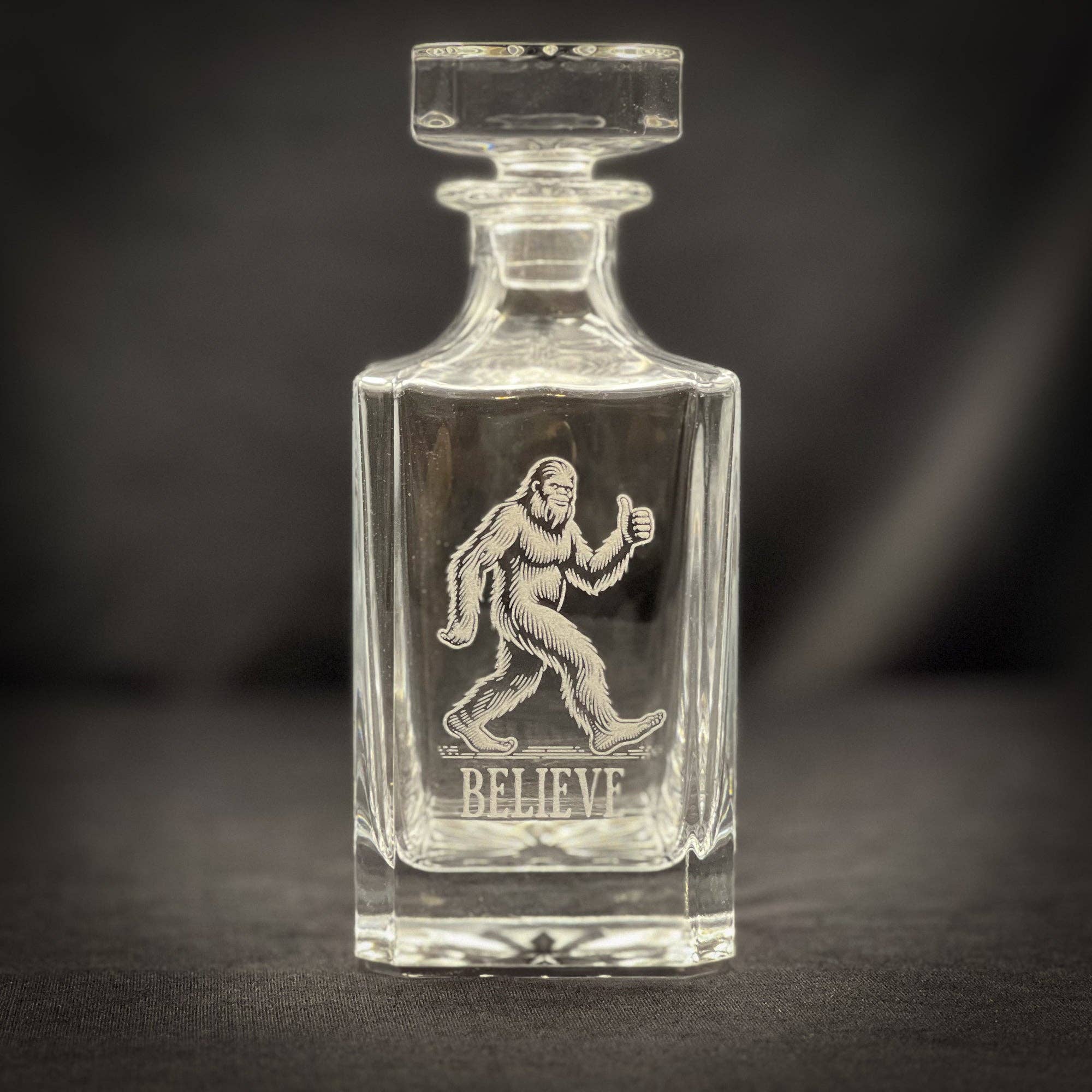 Adirondack Etching LLC - Bigfoot Believe - etched 750ml Whiskey Decanter - Image 3