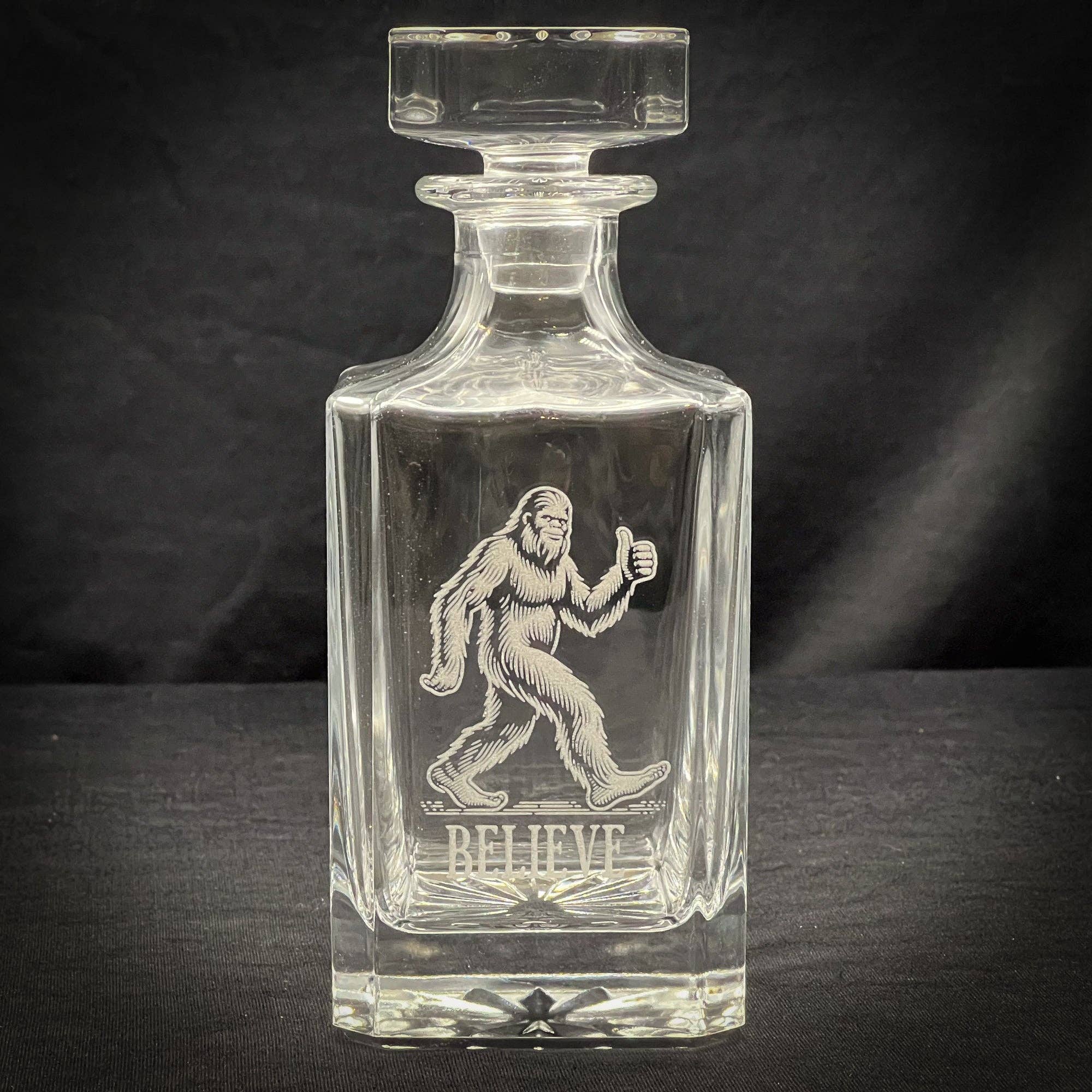 Adirondack Etching LLC - Bigfoot Believe - etched 750ml Whiskey Decanter - Image 4