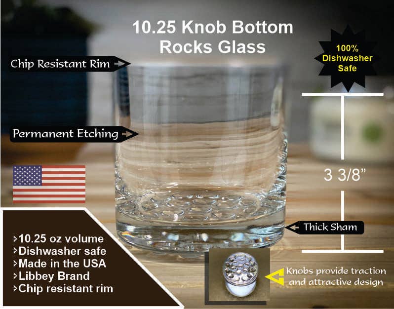 Adirondack Etching LLC - Moose Solid 10.25 oz Knob Rocks Glass - Image 2