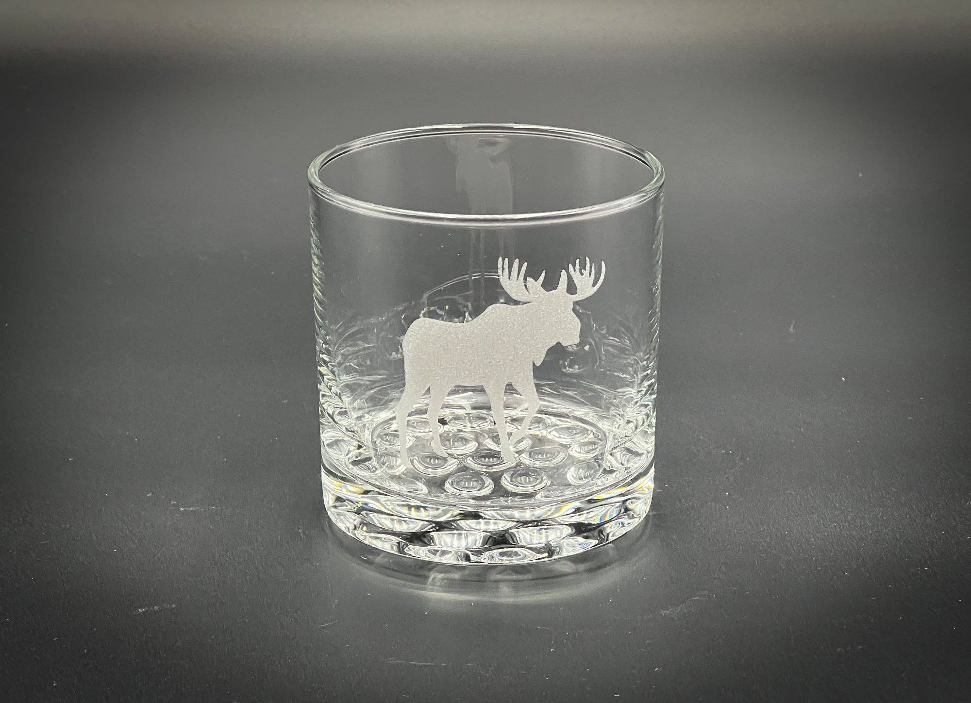 Adirondack Etching LLC - Moose Solid 10.25 oz Knob Rocks Glass - Image 3