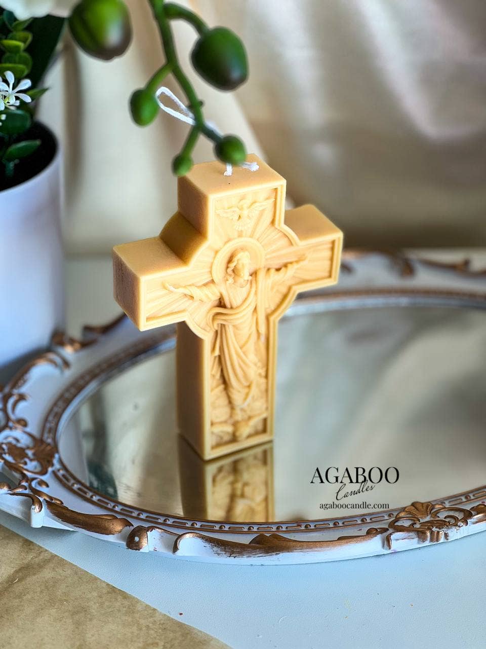 Jesus Statue Candle 5.5x4in - Religion - Image 4