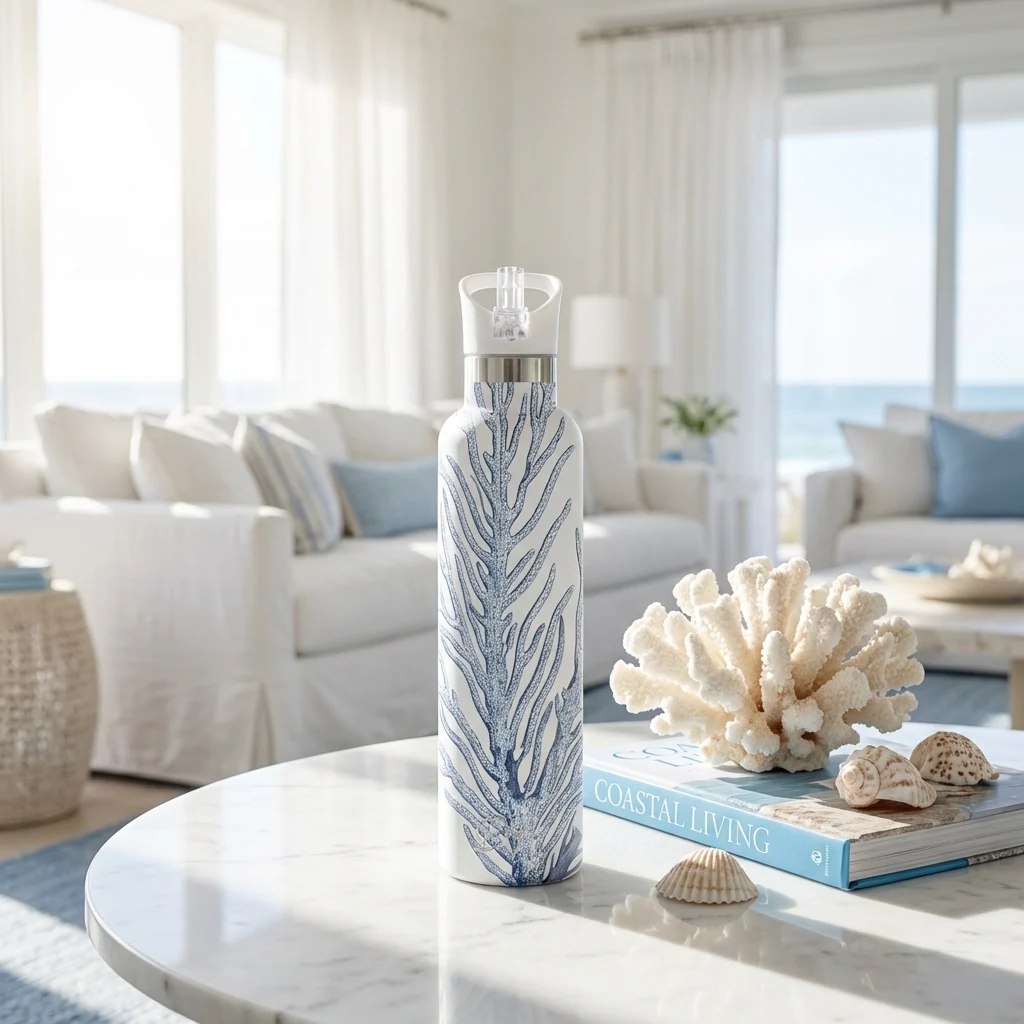 Akoa | Blue Ocean Coral 25oz Insulated Water Bottle Flask - Image 2