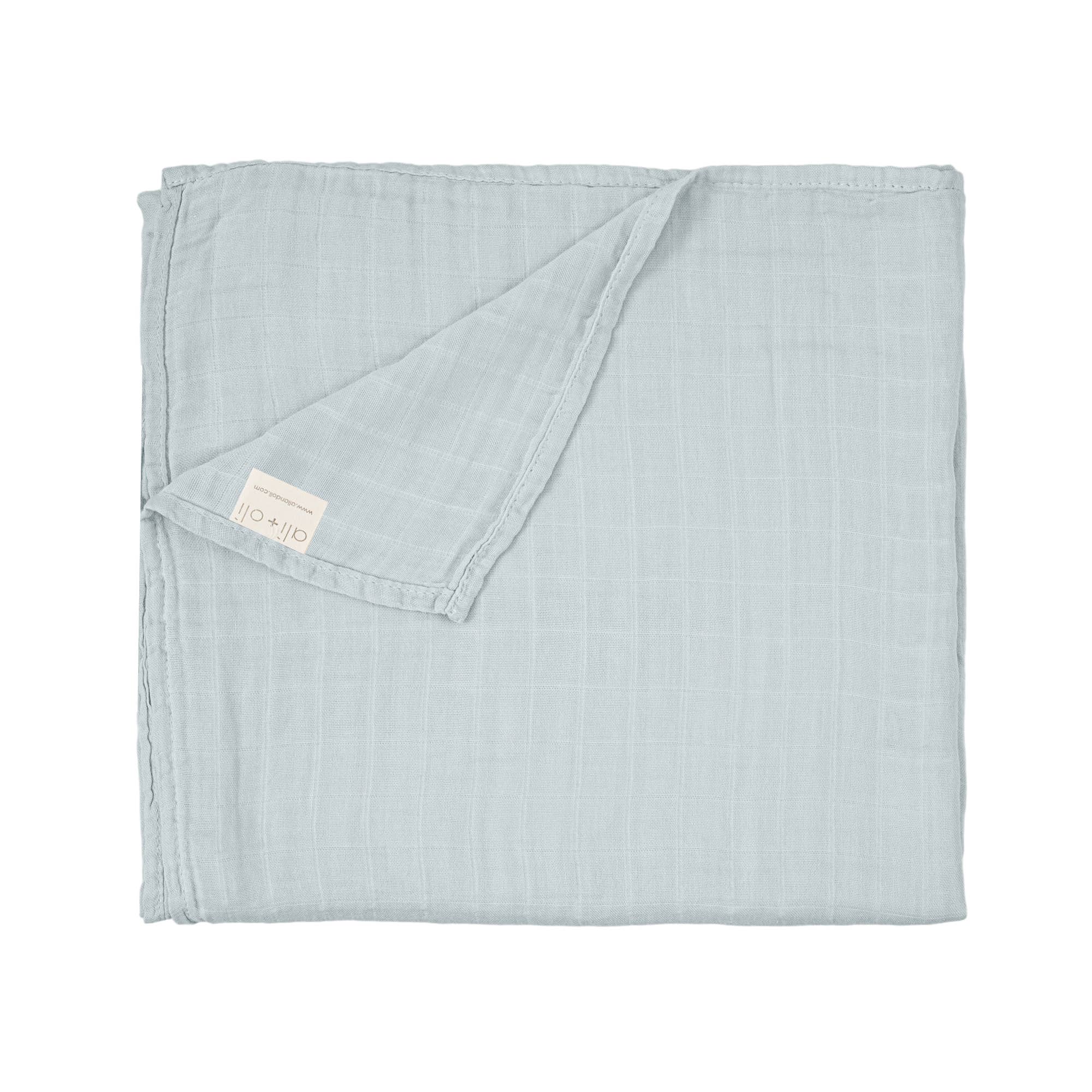 Bamboo Muslin Swaddle Blanket Misty Sky - Image 2
