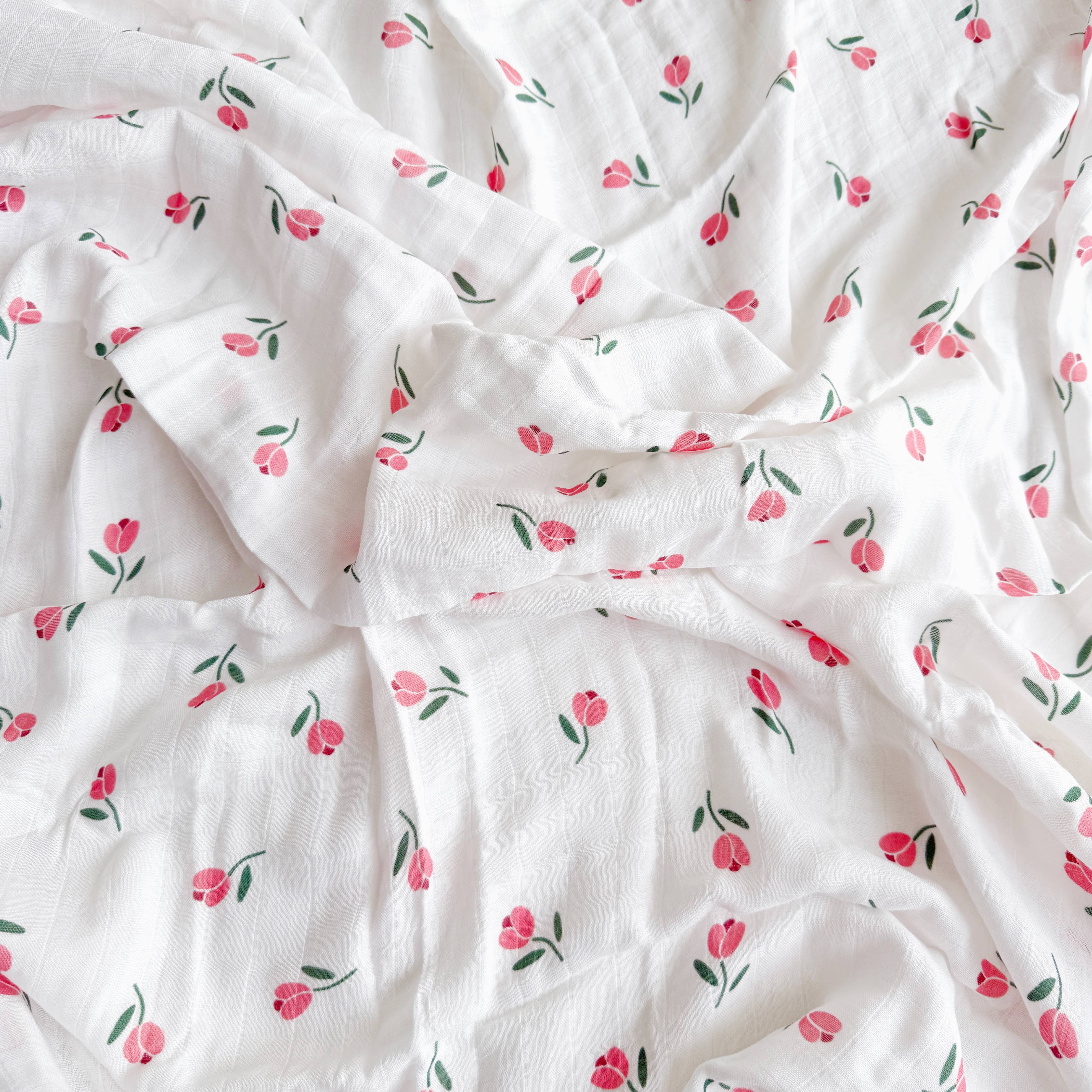 Bamboo Muslin Swaddle Blanket Tulip - Image 5