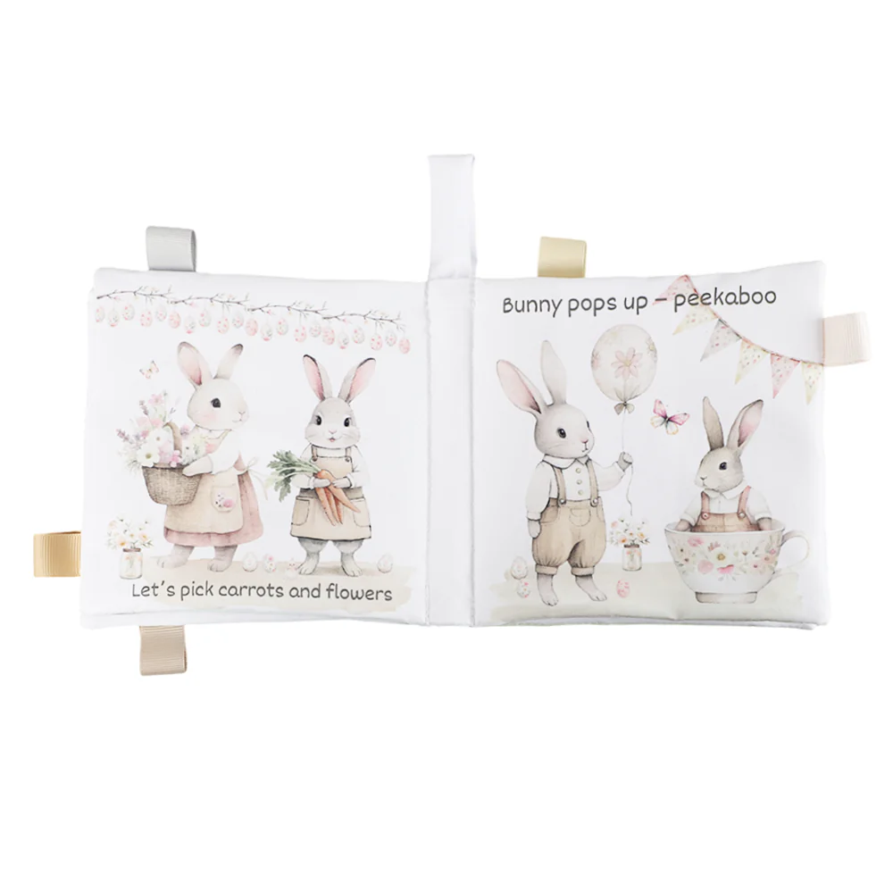 Happy Easter 10-Page Crinkle Soft Cloth Baby Book Taggies - Image 2