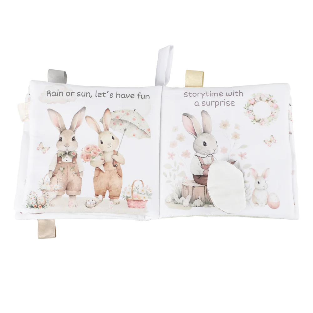 Happy Easter 10-Page Crinkle Soft Cloth Baby Book Taggies - Image 4