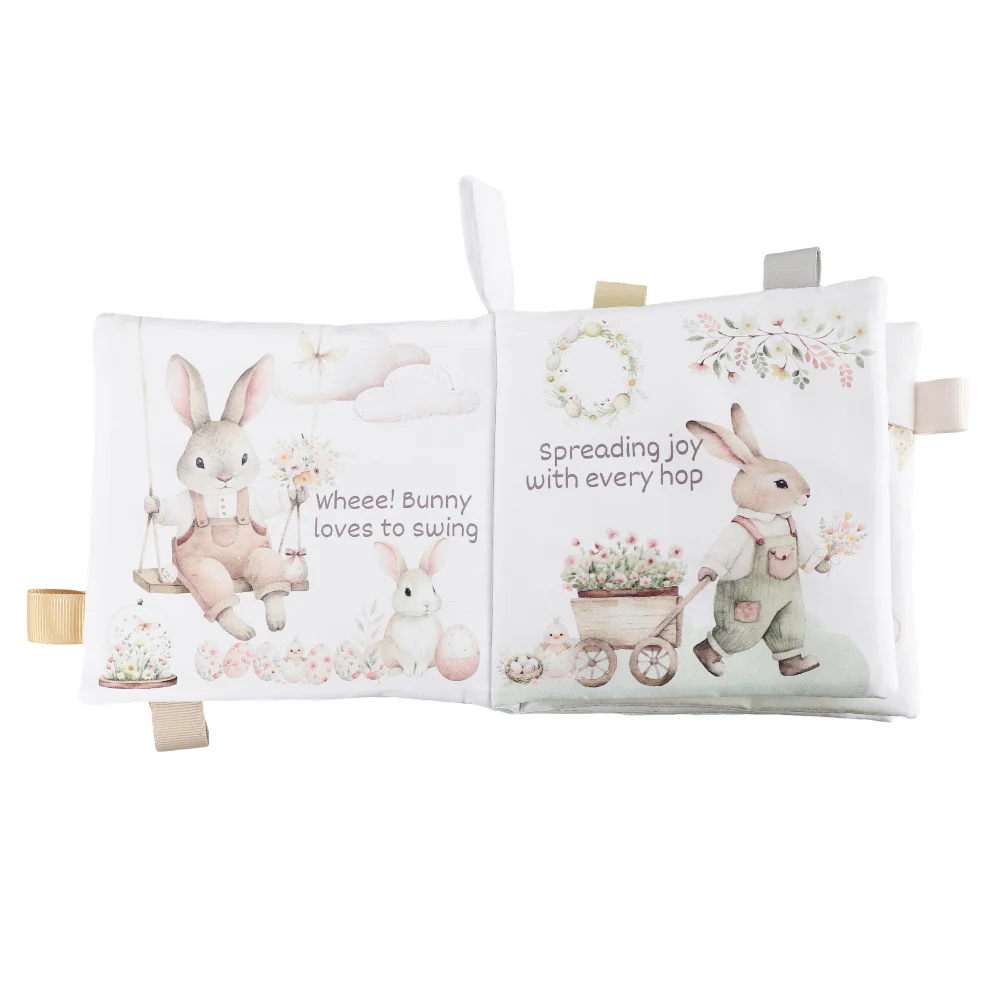 Happy Easter 10-Page Crinkle Soft Cloth Baby Book Taggies - Image 8